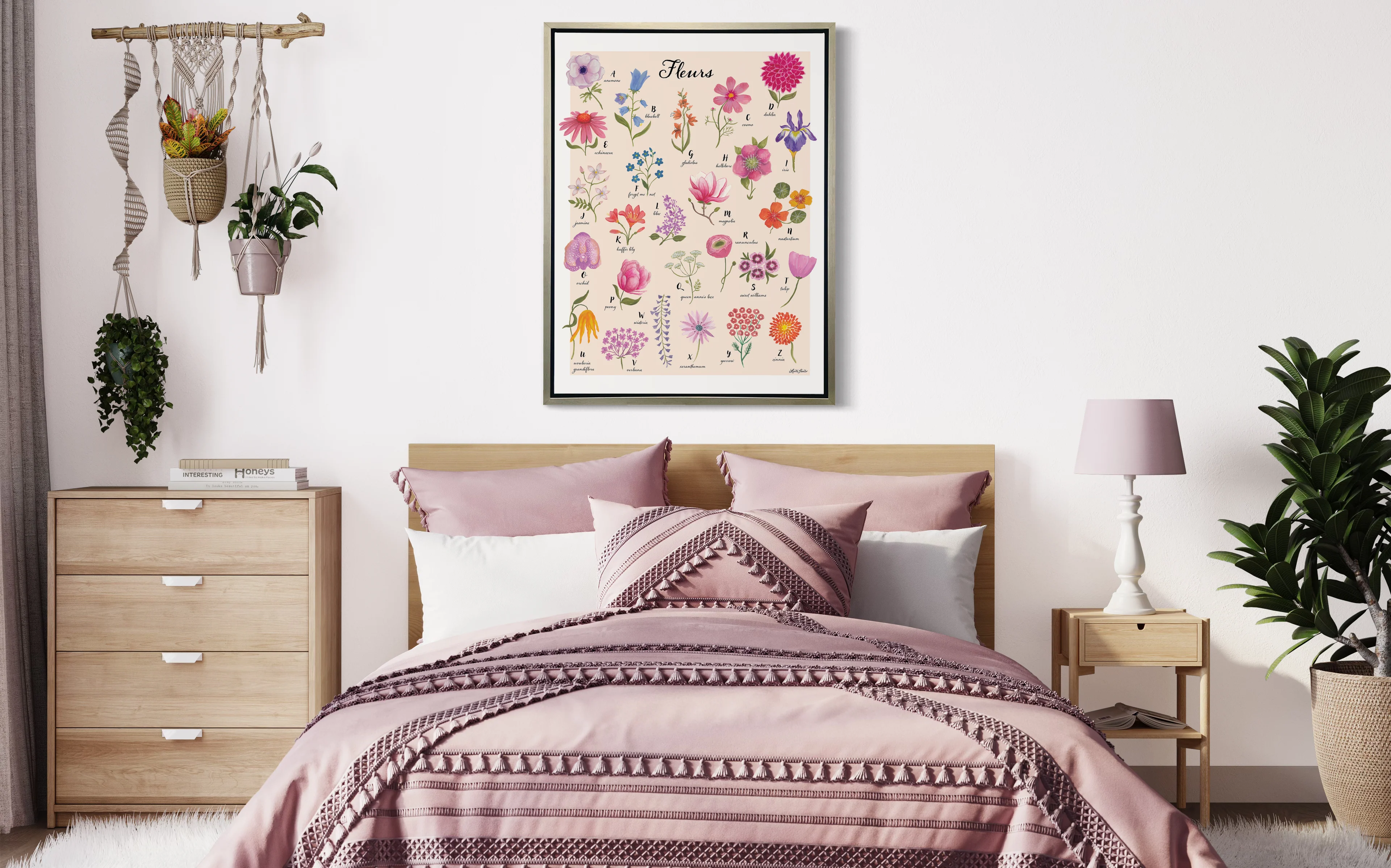 Floral Alphabet - Open Edition Canvas Print - Image 2