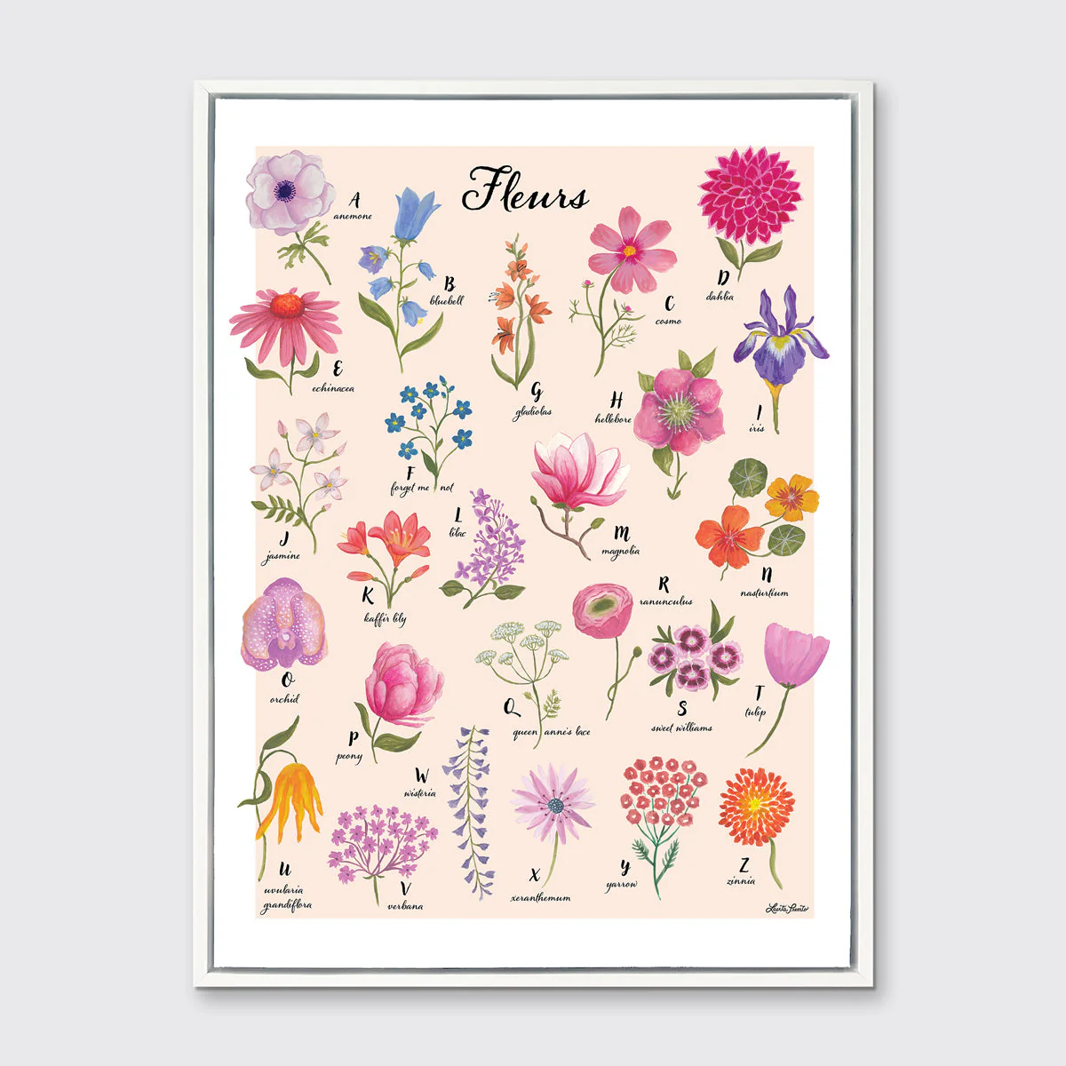 Floral Alphabet - Open Edition Canvas Print - Image 3