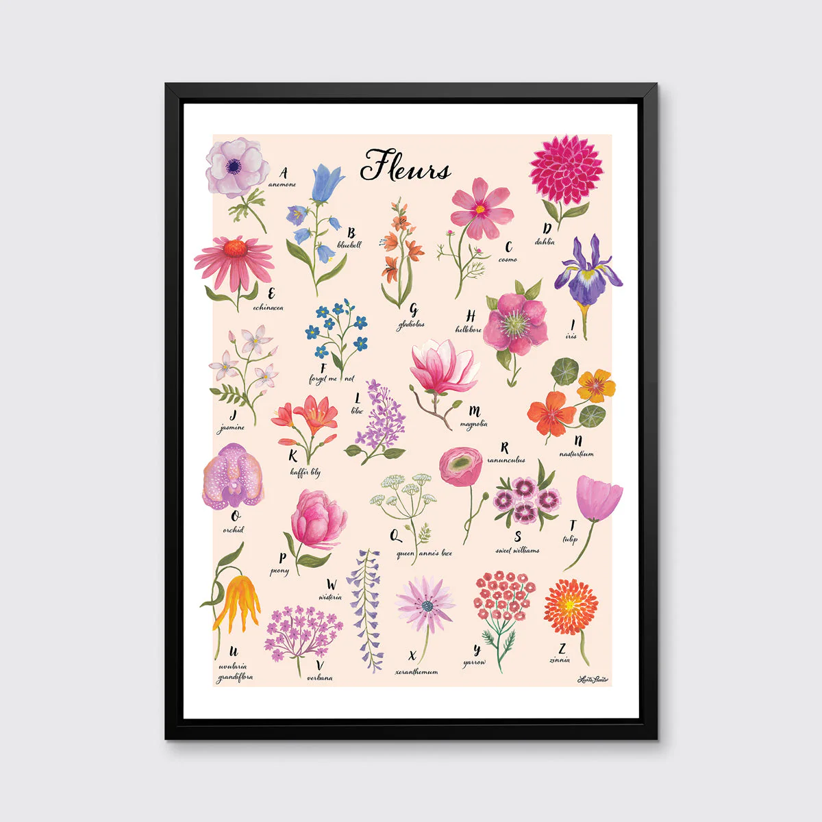 Floral Alphabet - Open Edition Canvas Print - Image 4