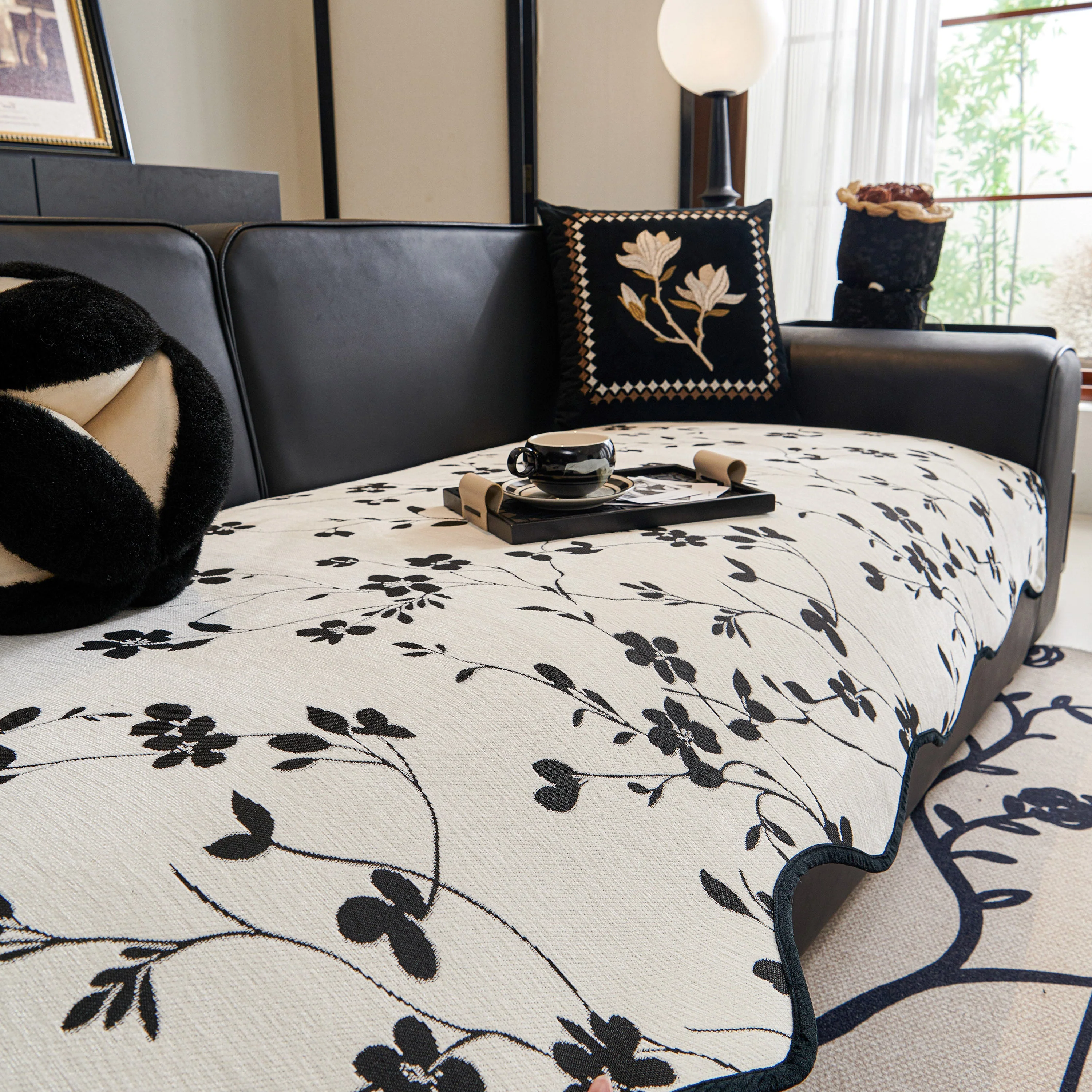 Floral Chenille Couch Cover, Non-Slip Sofa Slipcover Protector for Furniture - Image 14