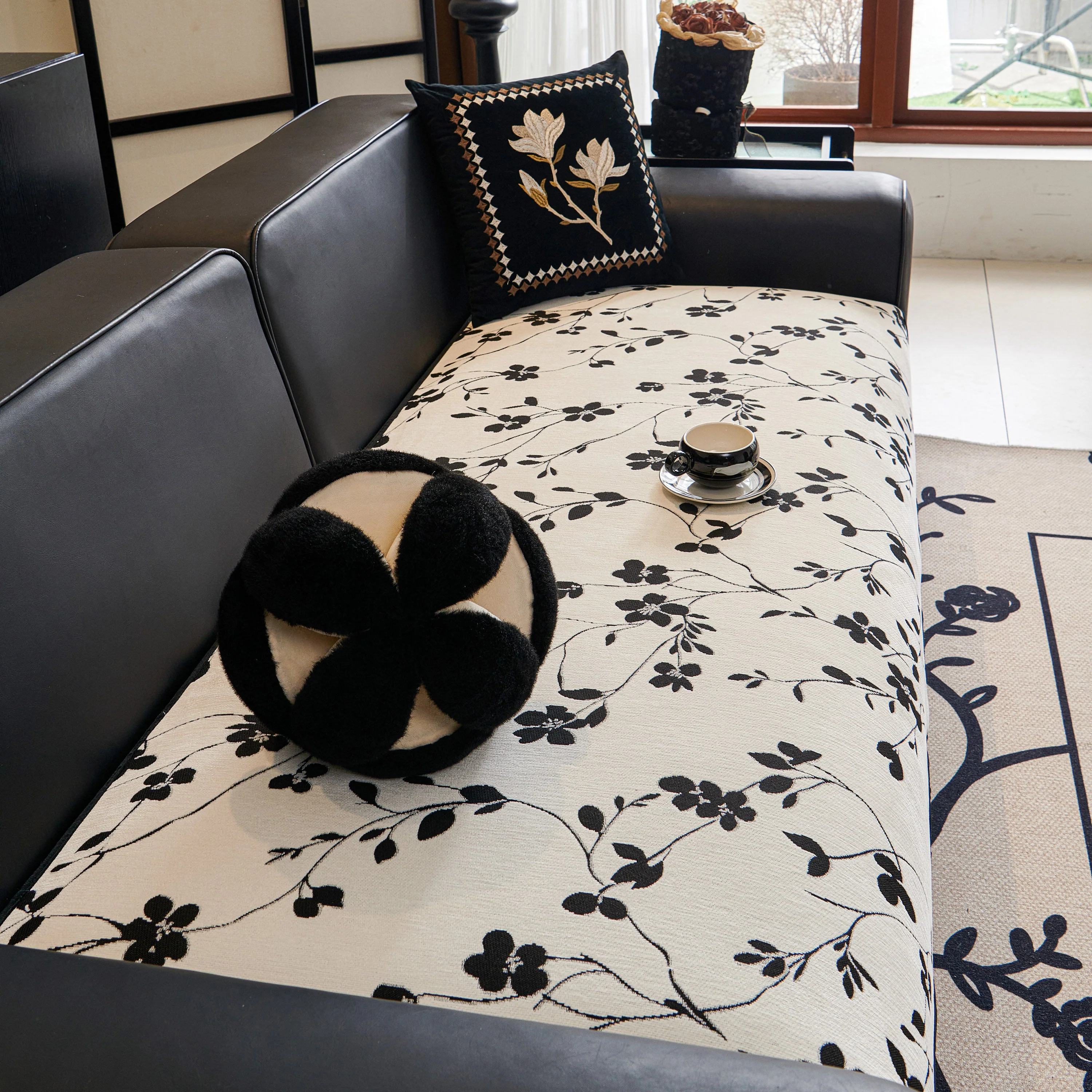 Floral Chenille Couch Cover, Non-Slip Sofa Slipcover Protector for Furniture - Image 15