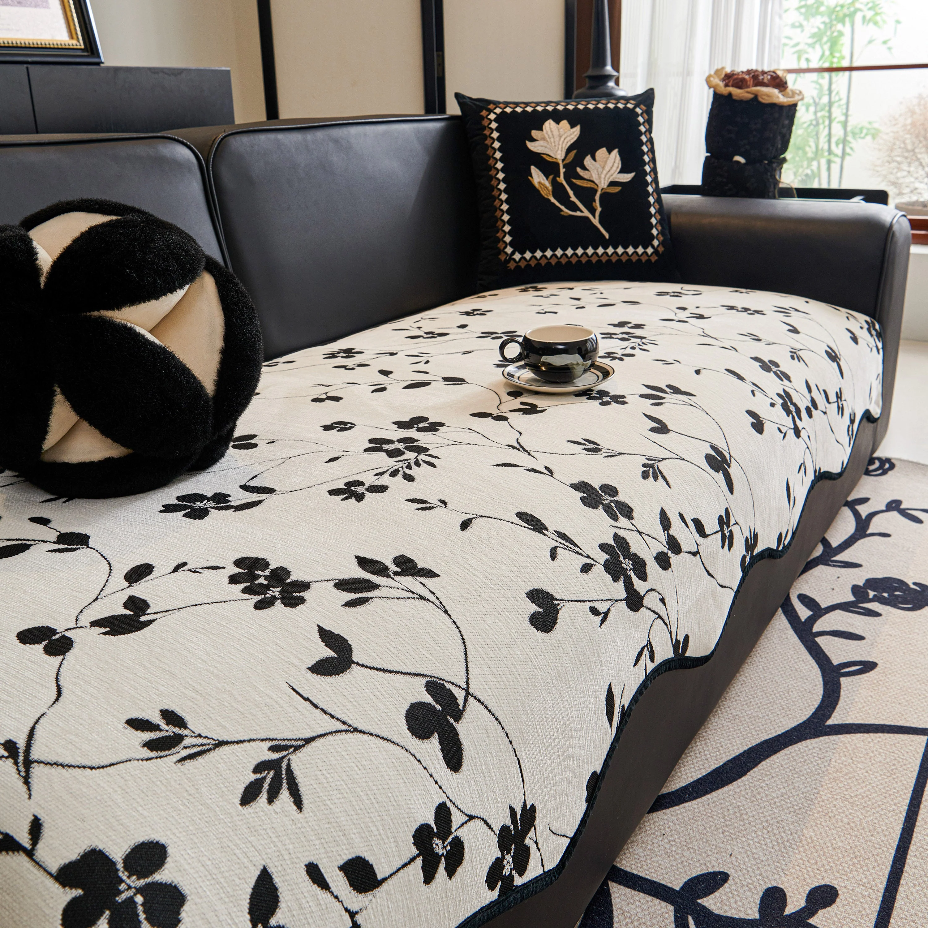 Floral Chenille Couch Cover, Non-Slip Sofa Slipcover Protector for Furniture - Image 16