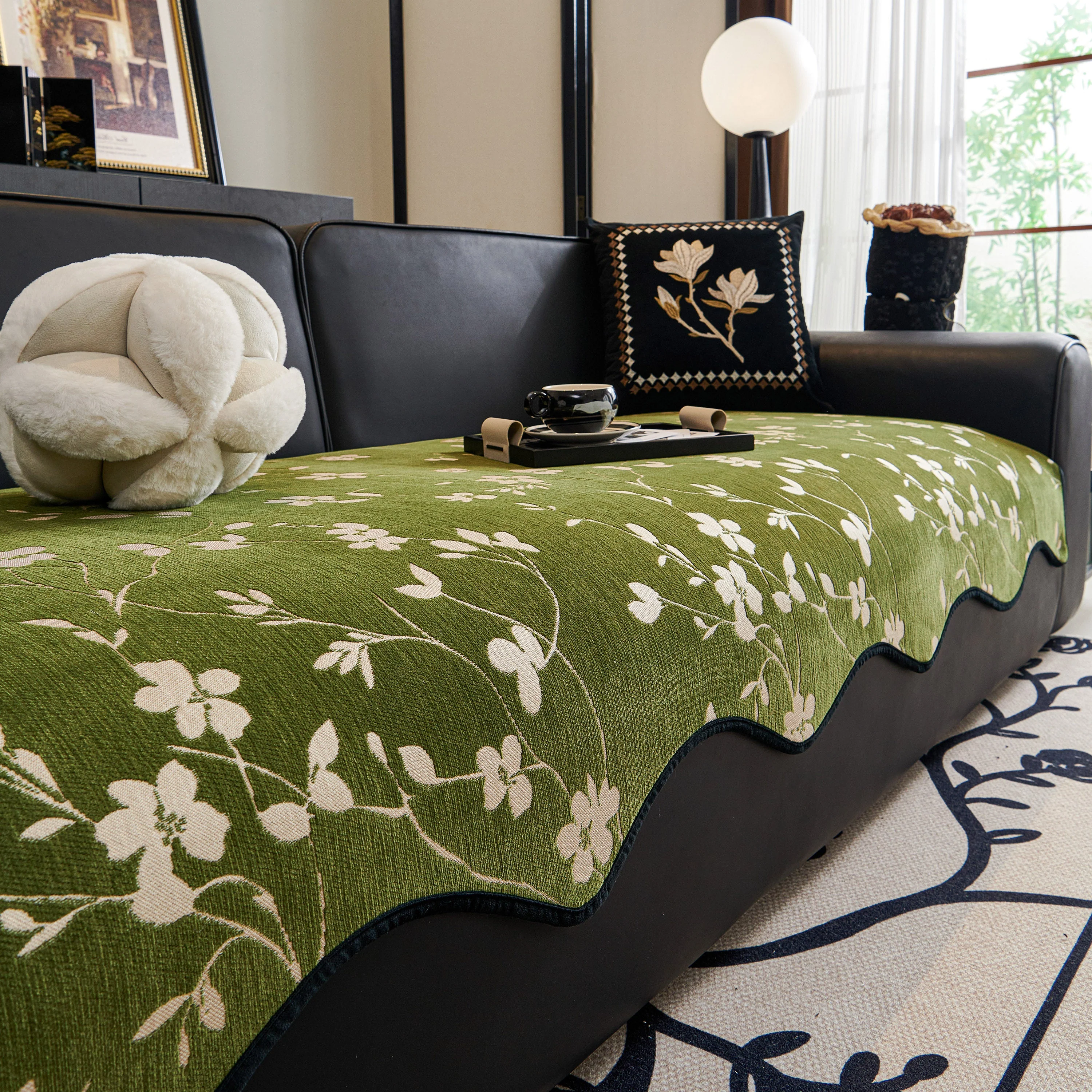 Floral Chenille Couch Cover, Non-Slip Sofa Slipcover Protector for Furniture - Image 20