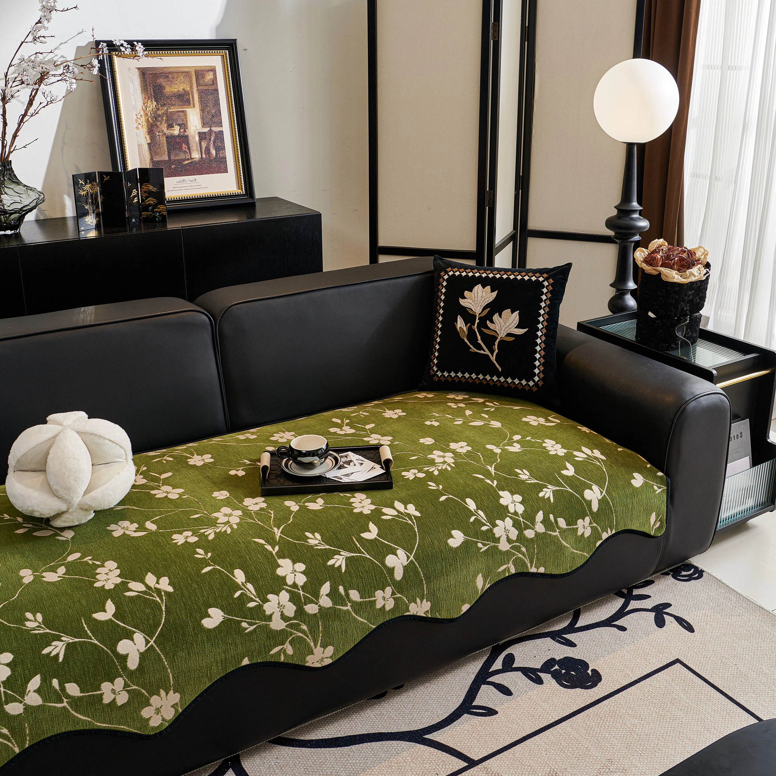 Floral Chenille Couch Cover, Non-Slip Sofa Slipcover Protector for Furniture - Image 26