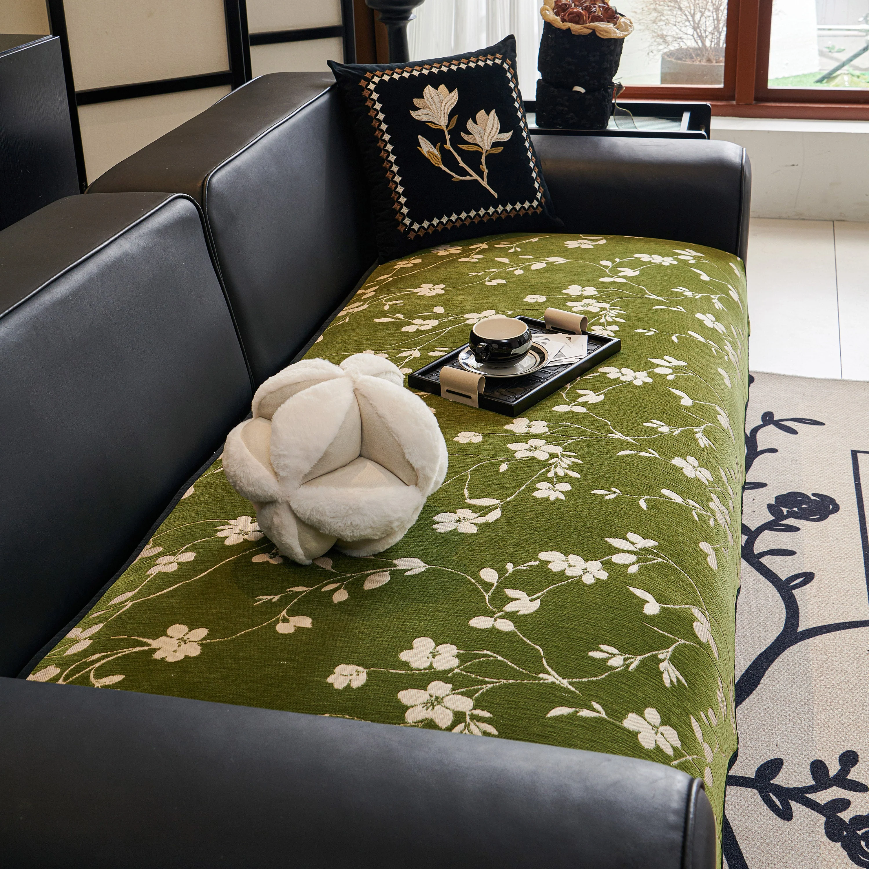 Floral Chenille Couch Cover, Non-Slip Sofa Slipcover Protector for Furniture - Image 33