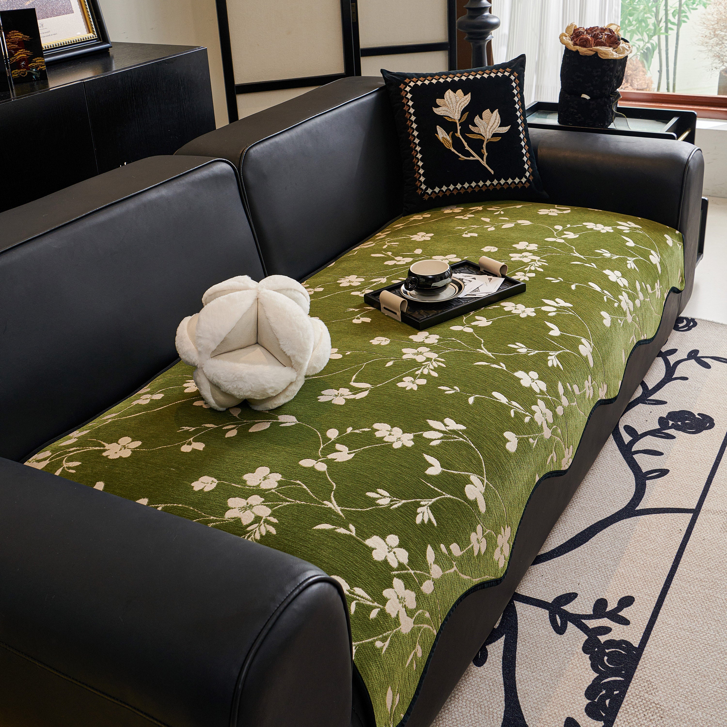 Floral Chenille Couch Cover, Non-Slip Sofa Slipcover Protector for Furniture - Image 37
