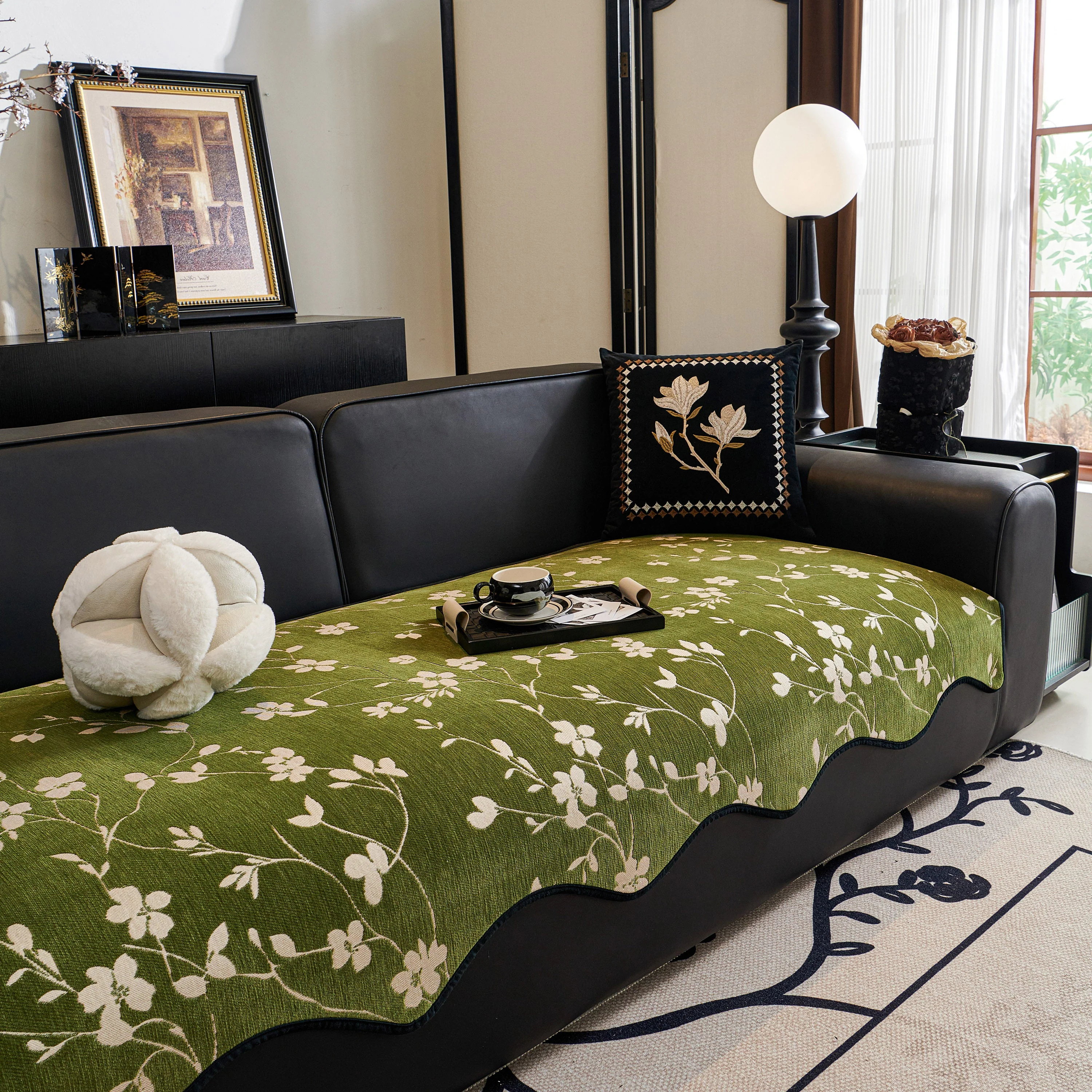 Floral Chenille Couch Cover, Non-Slip Sofa Slipcover Protector for Furniture - Image 38