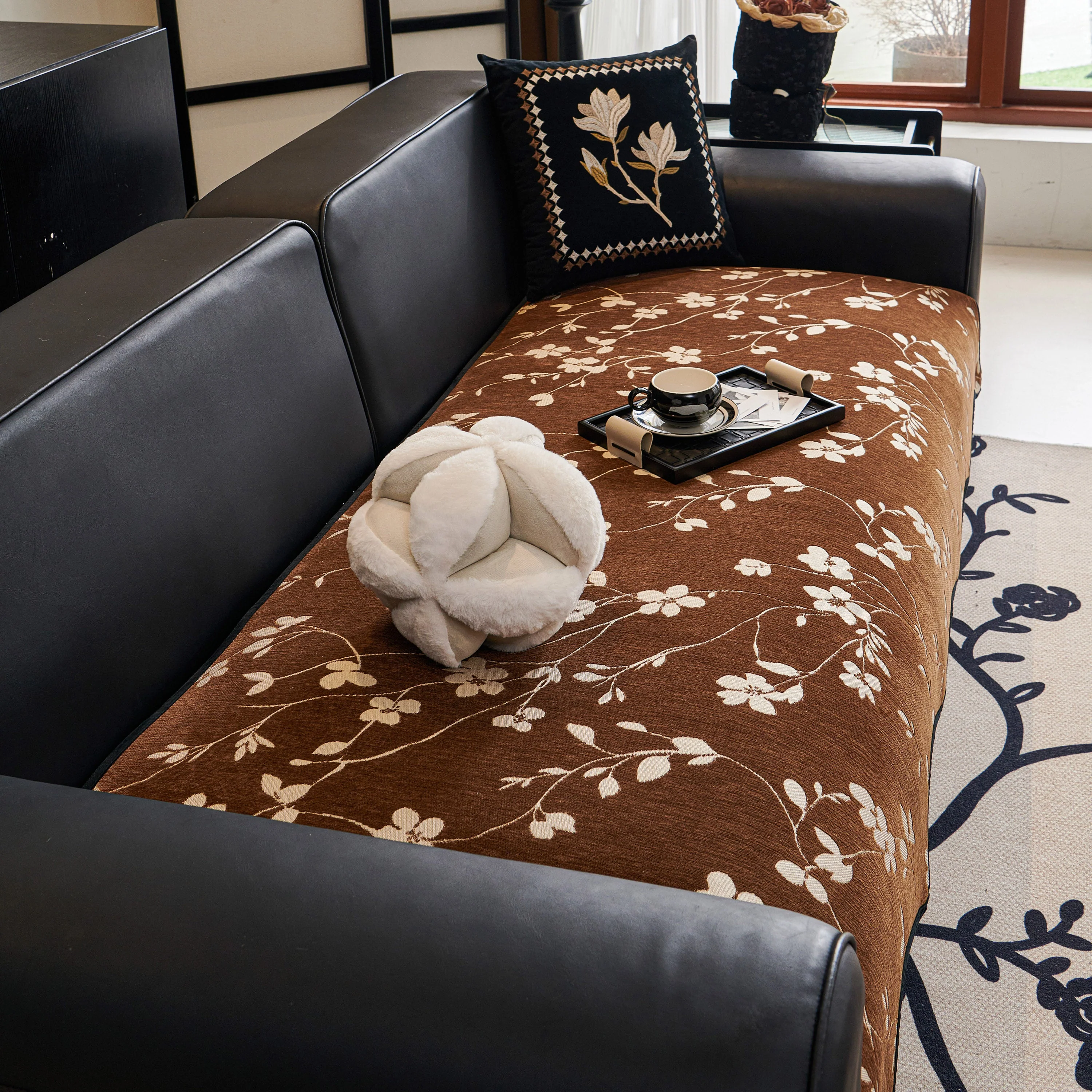 Floral Chenille Couch Cover, Non-Slip Sofa Slipcover Protector for Furniture - Image 51