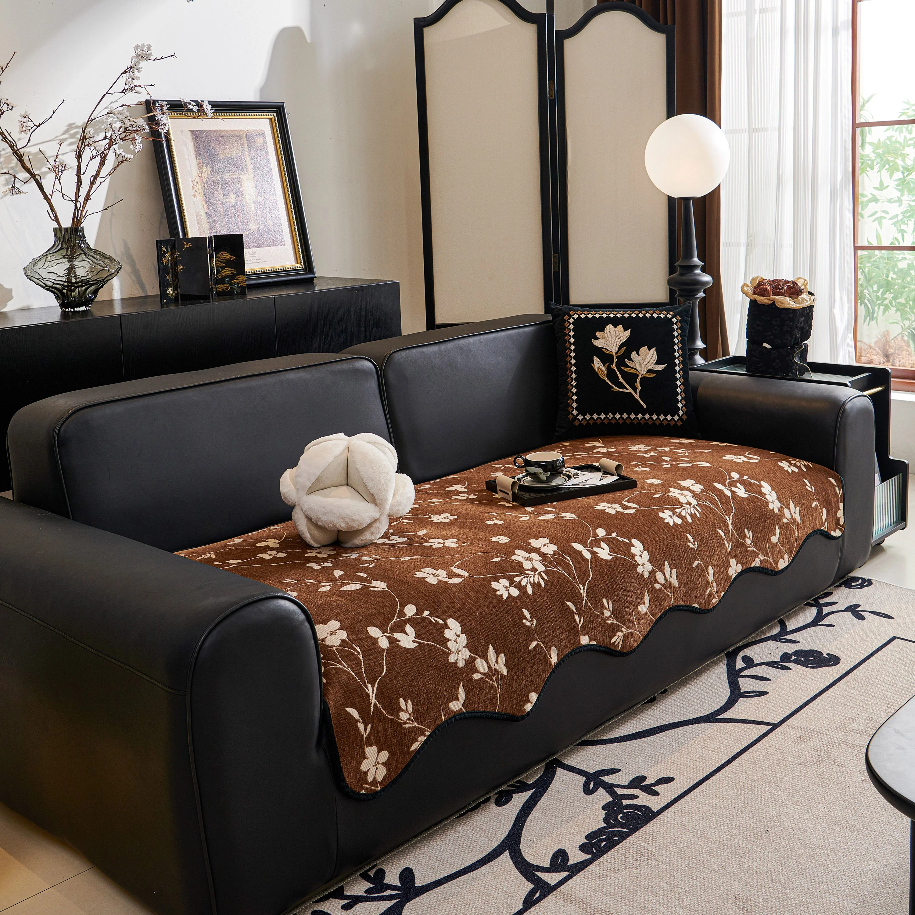 Floral Chenille Couch Cover, Non-Slip Sofa Slipcover Protector for Furniture - Image 54