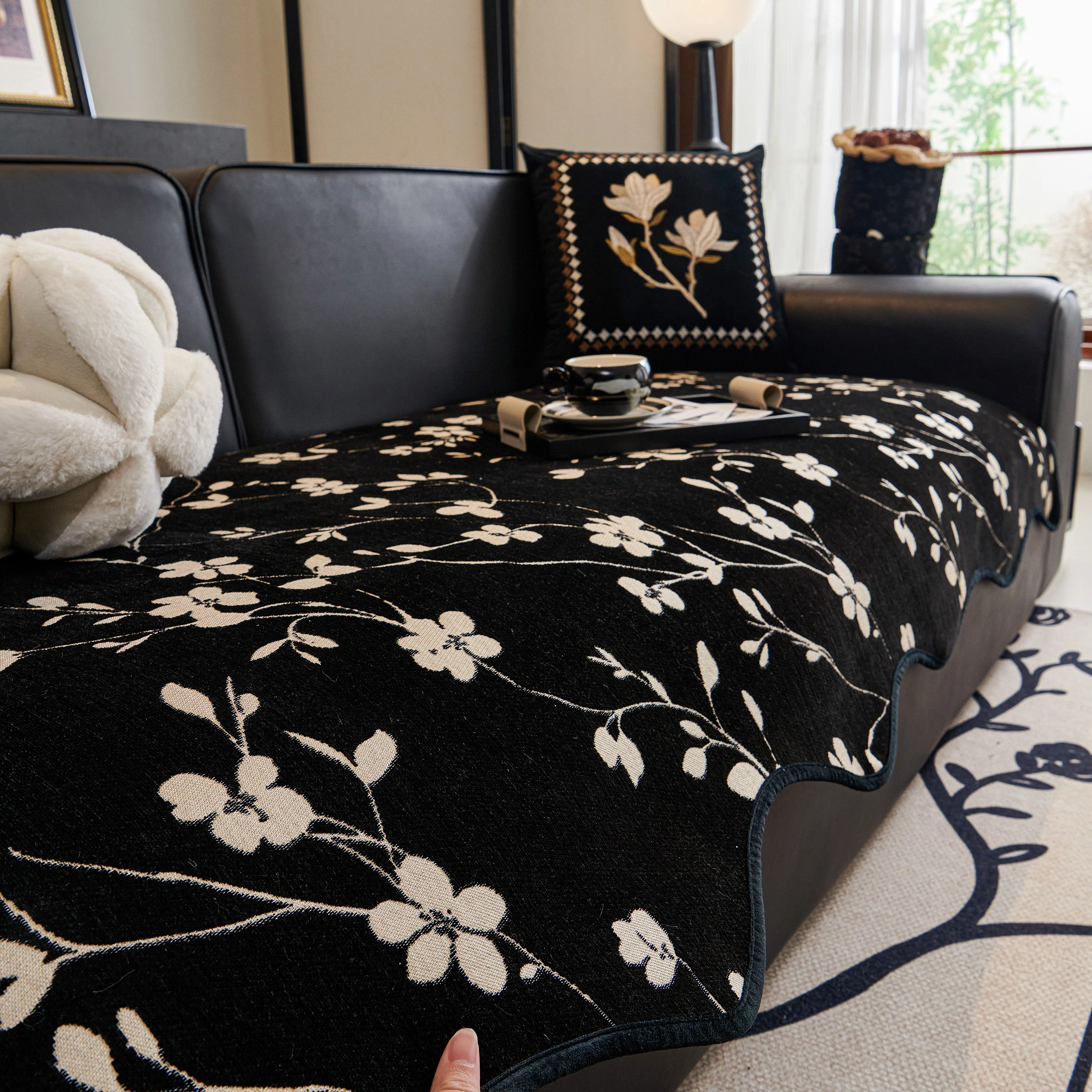 Floral Chenille Couch Cover, Non-Slip Sofa Slipcover Protector for Furniture - Image 64
