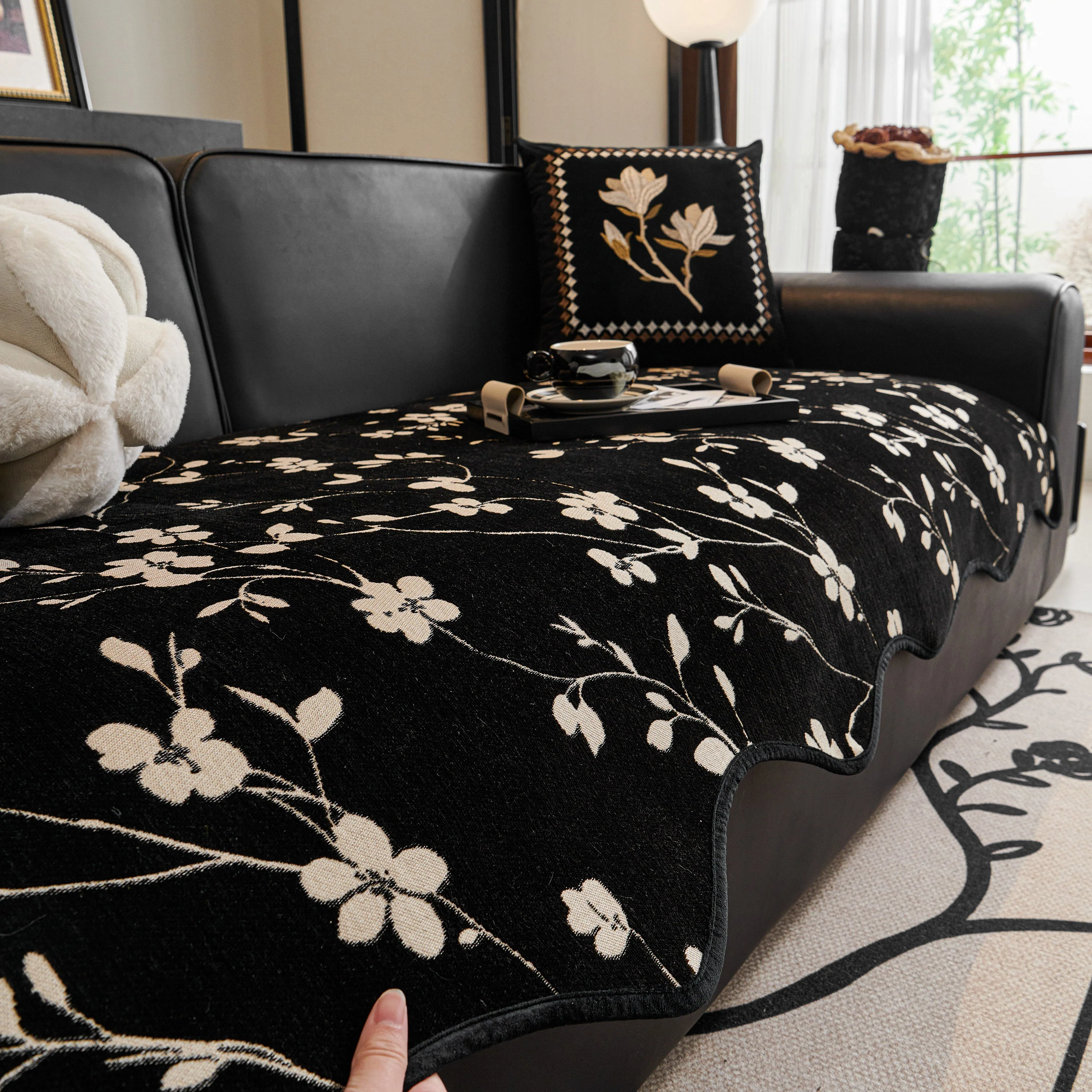 Floral Chenille Couch Cover, Non-Slip Sofa Slipcover Protector for Furniture - Image 65