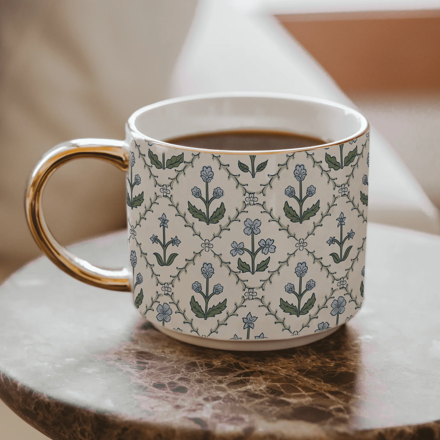 Floral Quilt 14 oz Coffee Mug - Image 2
