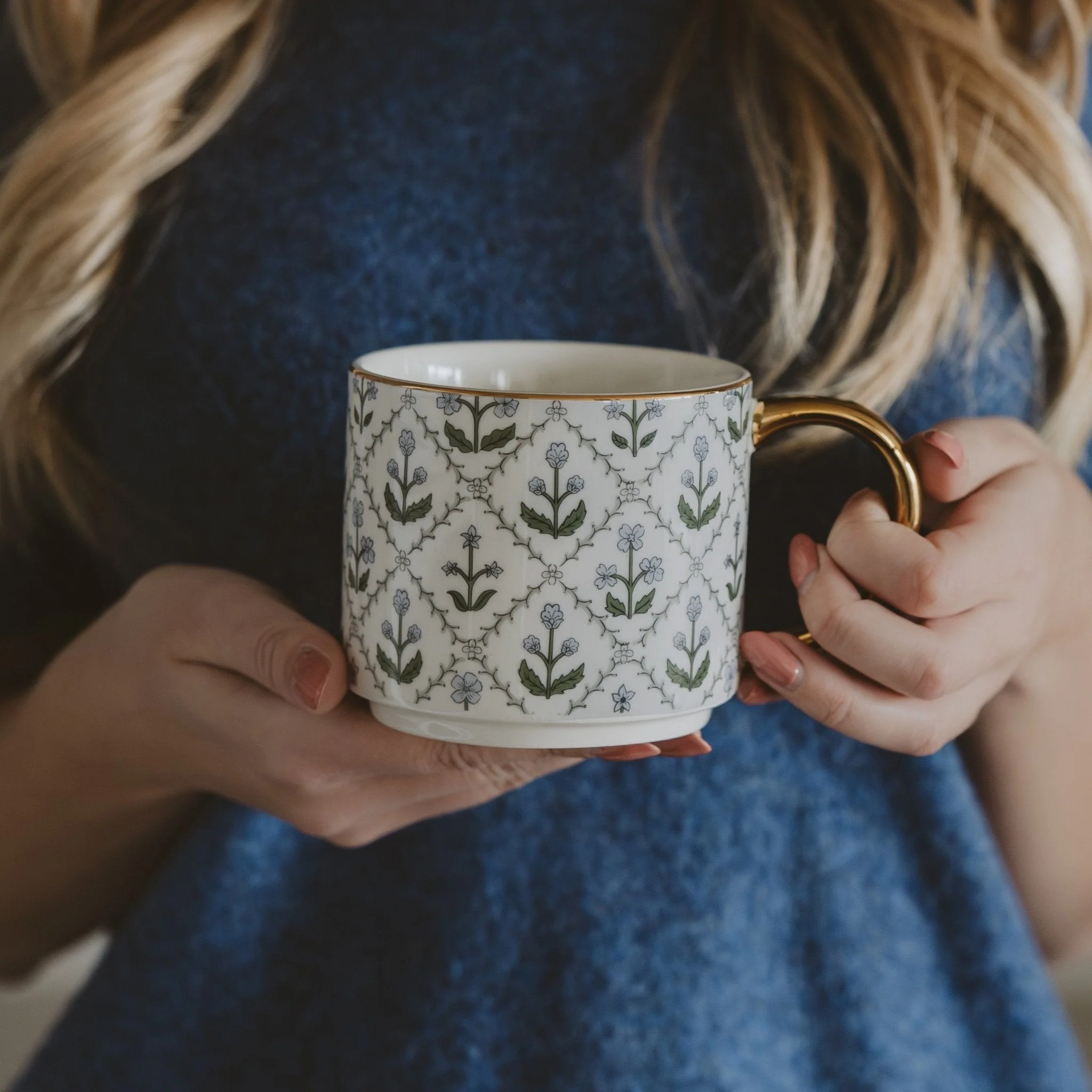Floral Quilt 14 oz Coffee Mug - Image 3