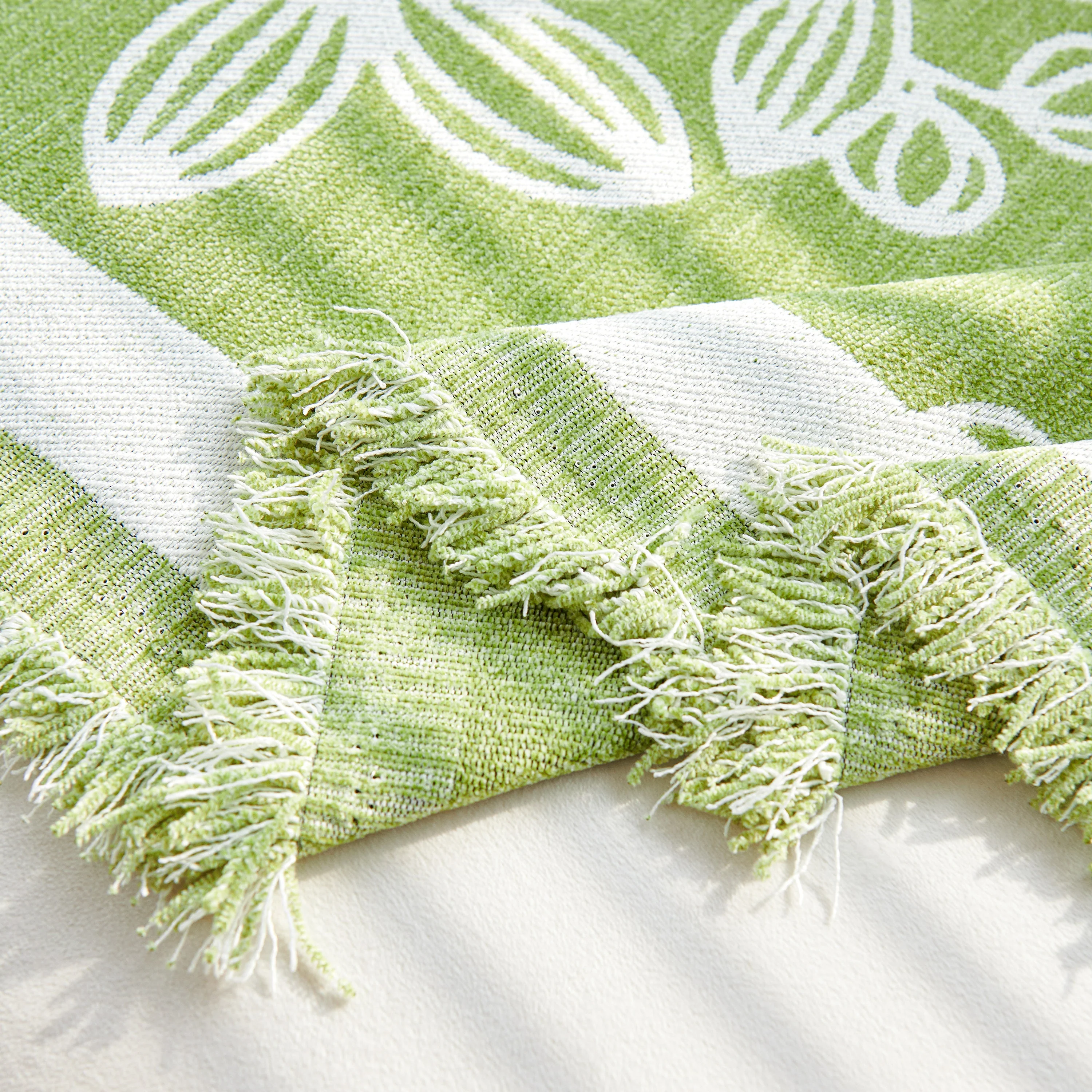 Floral Symphony Couch Throw Cover with Tassel, Chenille Sofa Cover with Leafy Melodies for Sectional - Image 17