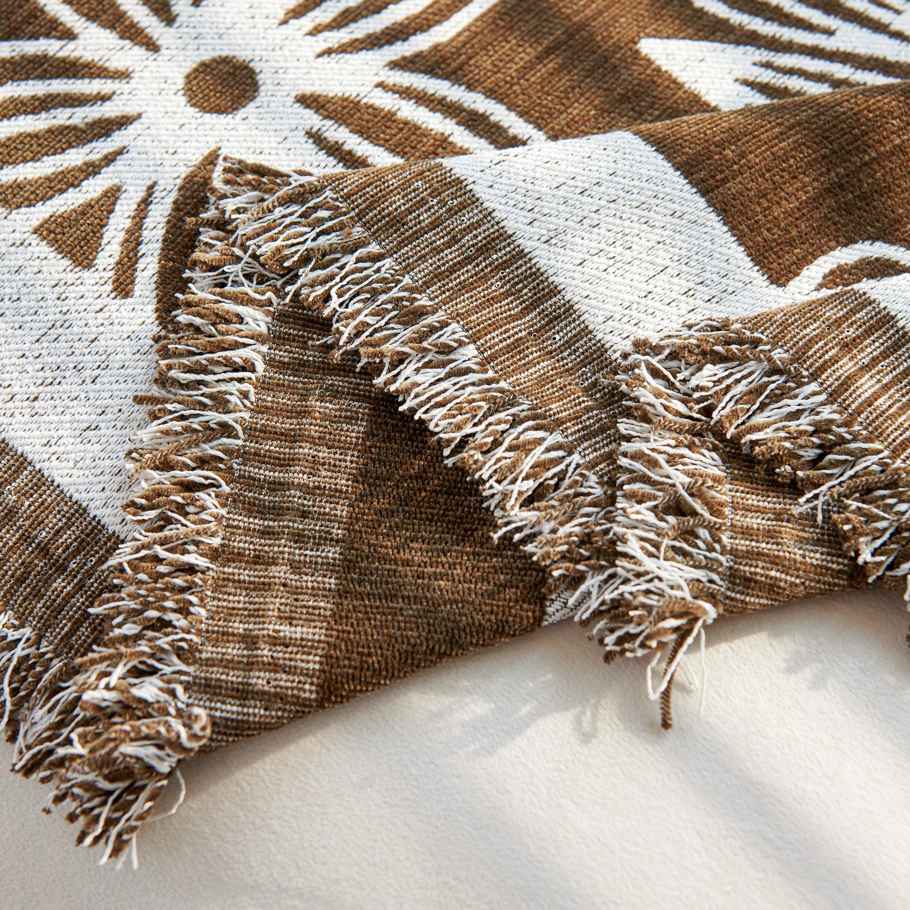 Floral Symphony Couch Throw Cover with Tassel, Chenille Sofa Cover with Leafy Melodies for Sectional - Image 35