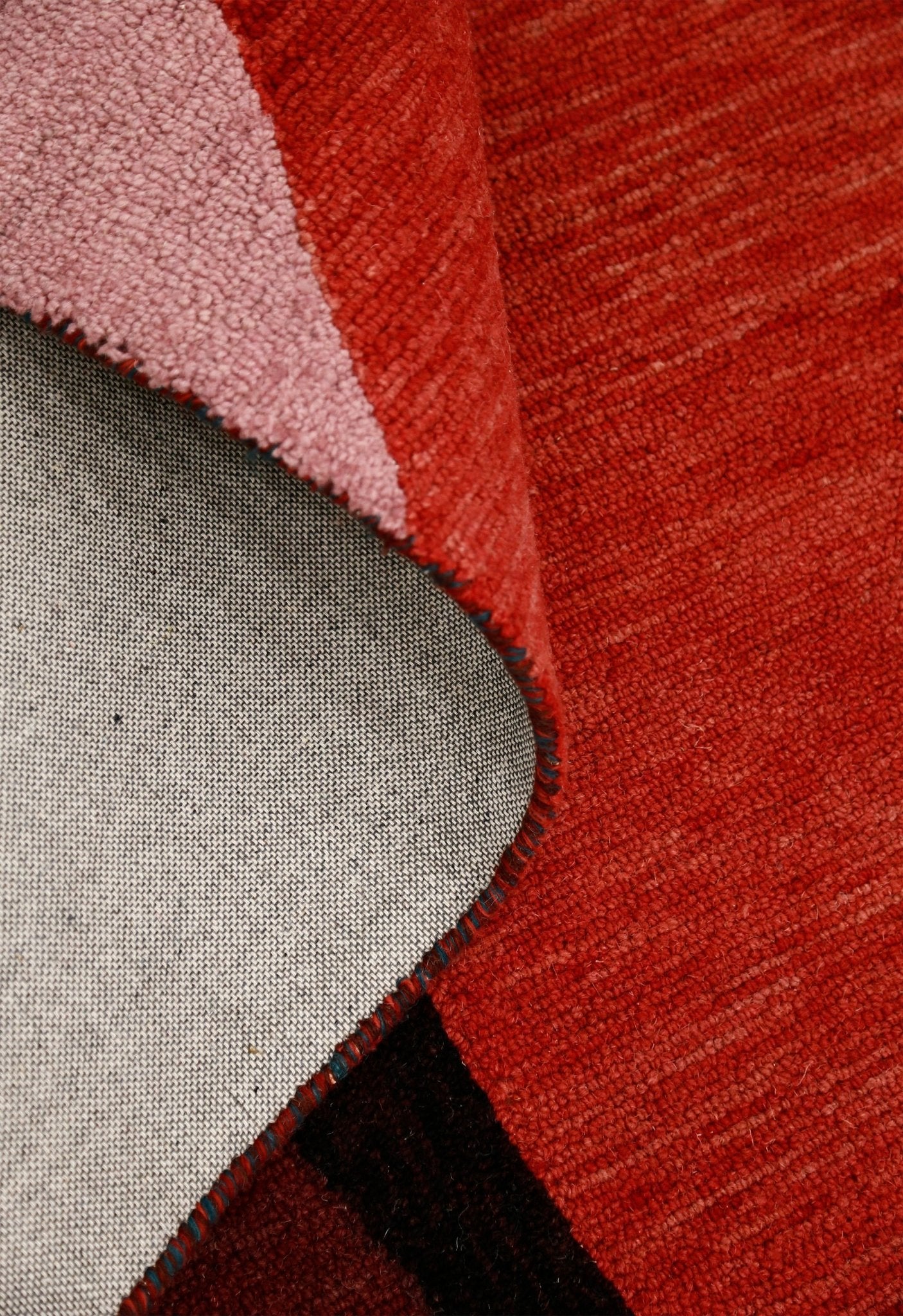Flow Modern Abstract Red And Maroon Hand Tufted 5x8 Wool Rug - Image 6