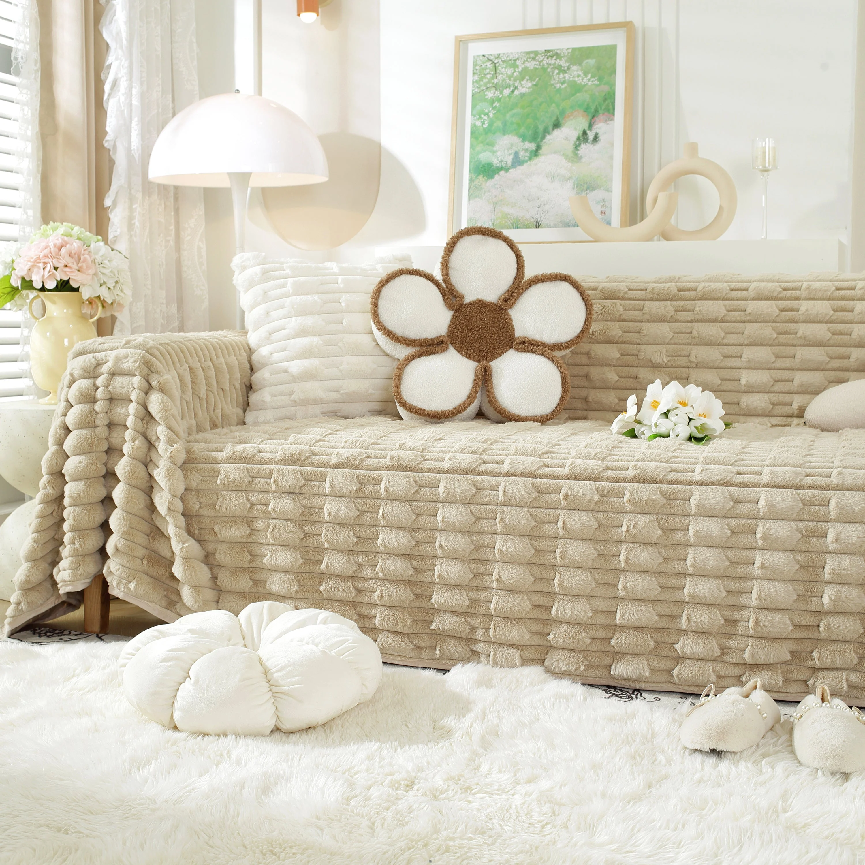 Fluffy Faux Fur Couch Cover Plush Sofa Throw, Warm & Stylish Sofa Protector - Image 15