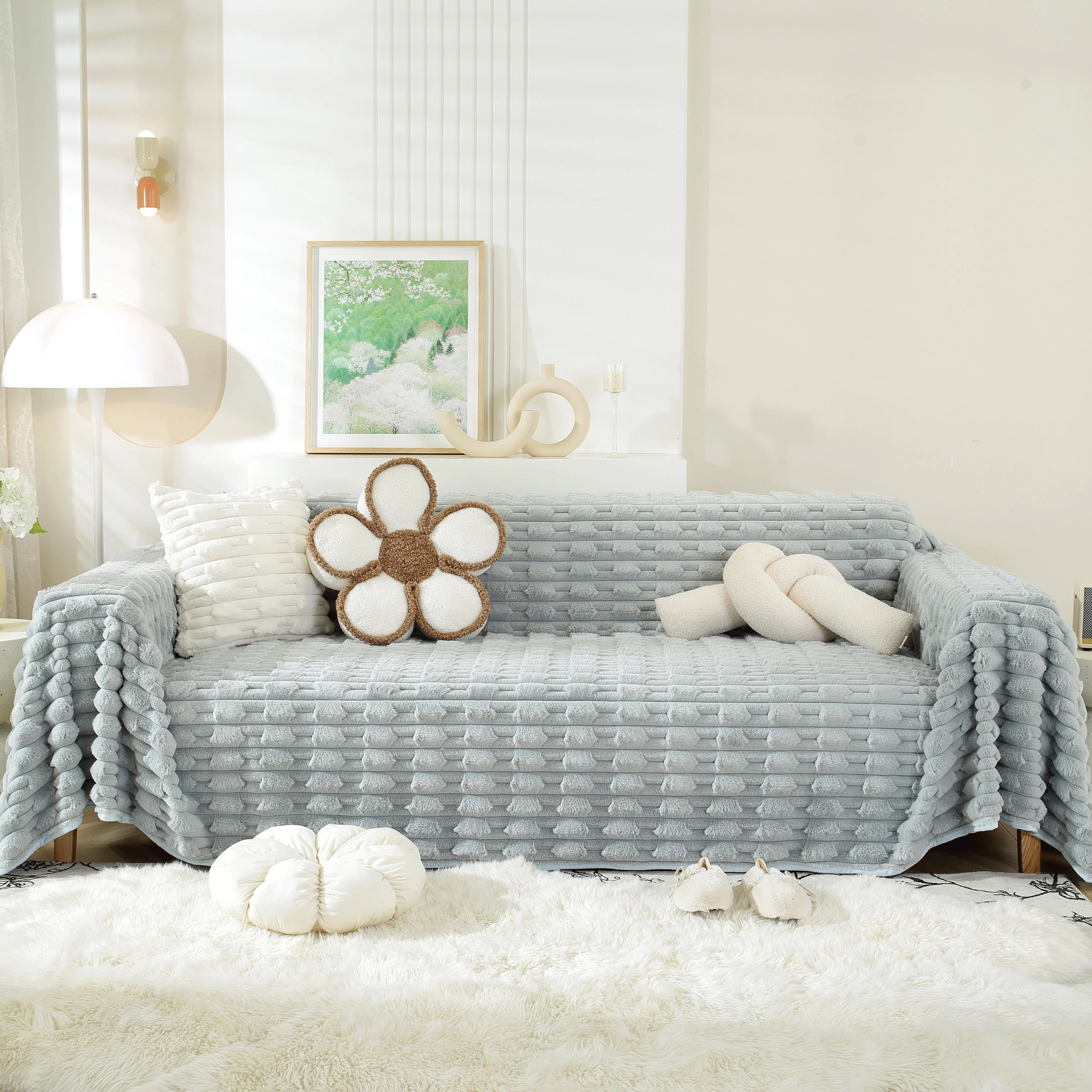 Fluffy Faux Fur Couch Cover Plush Sofa Throw, Warm & Stylish Sofa Protector - Image 22