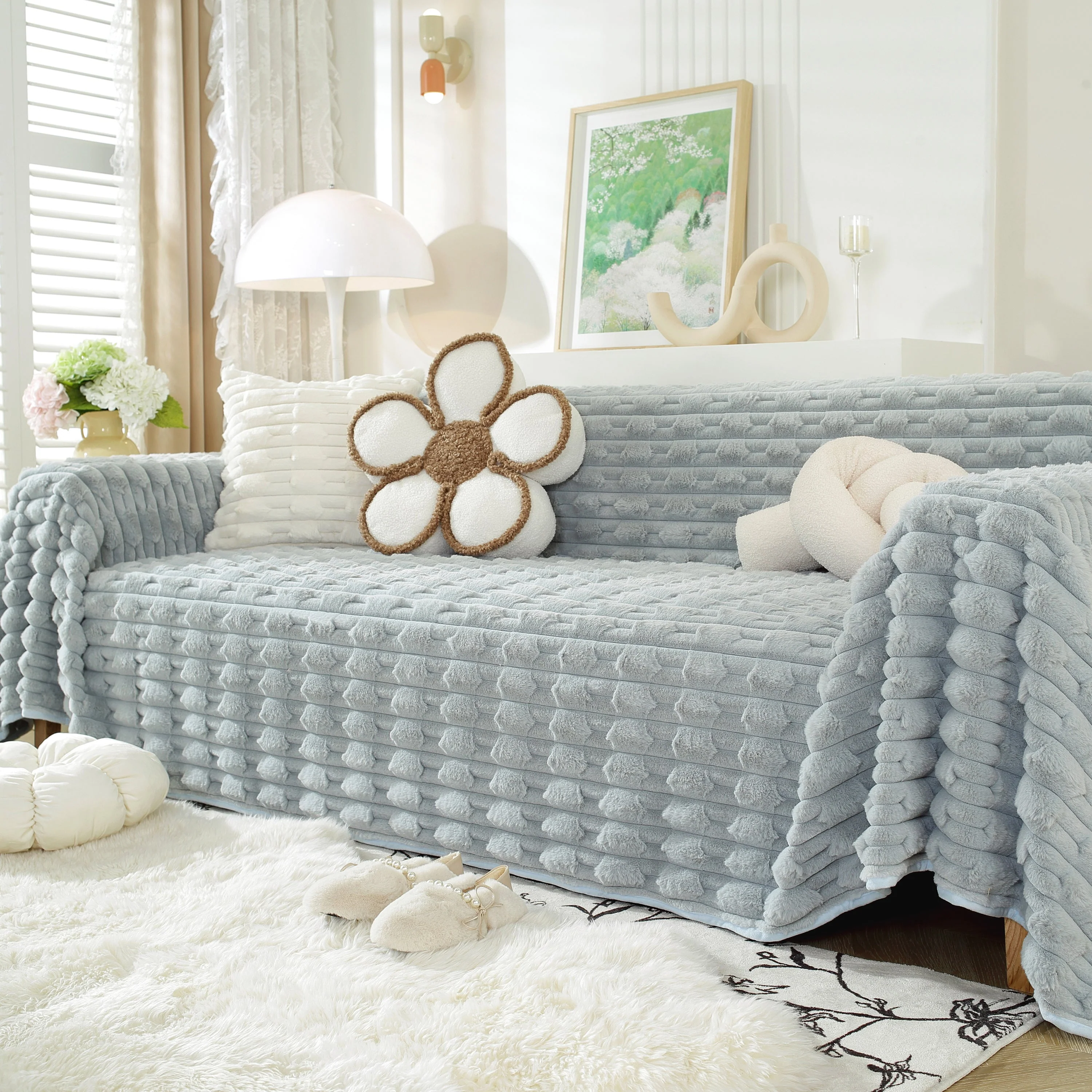 Fluffy Faux Fur Couch Cover Plush Sofa Throw, Warm & Stylish Sofa Protector - Image 24