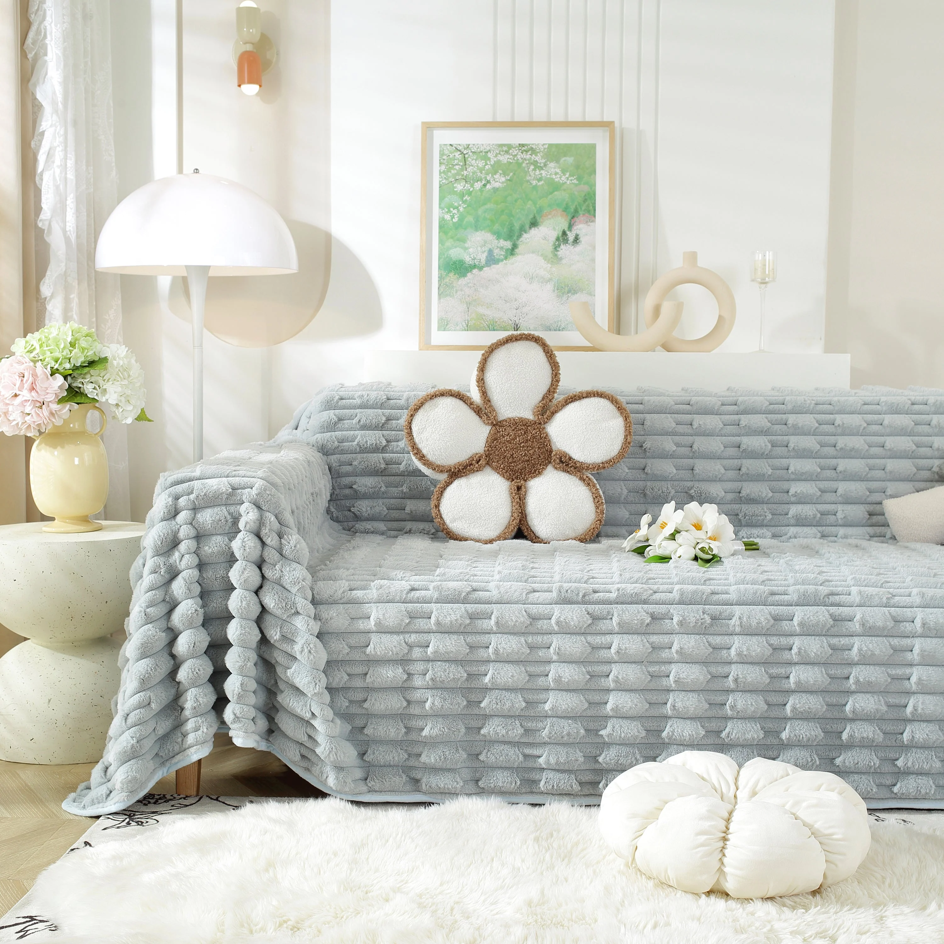 Fluffy Faux Fur Couch Cover Plush Sofa Throw, Warm & Stylish Sofa Protector - Image 31