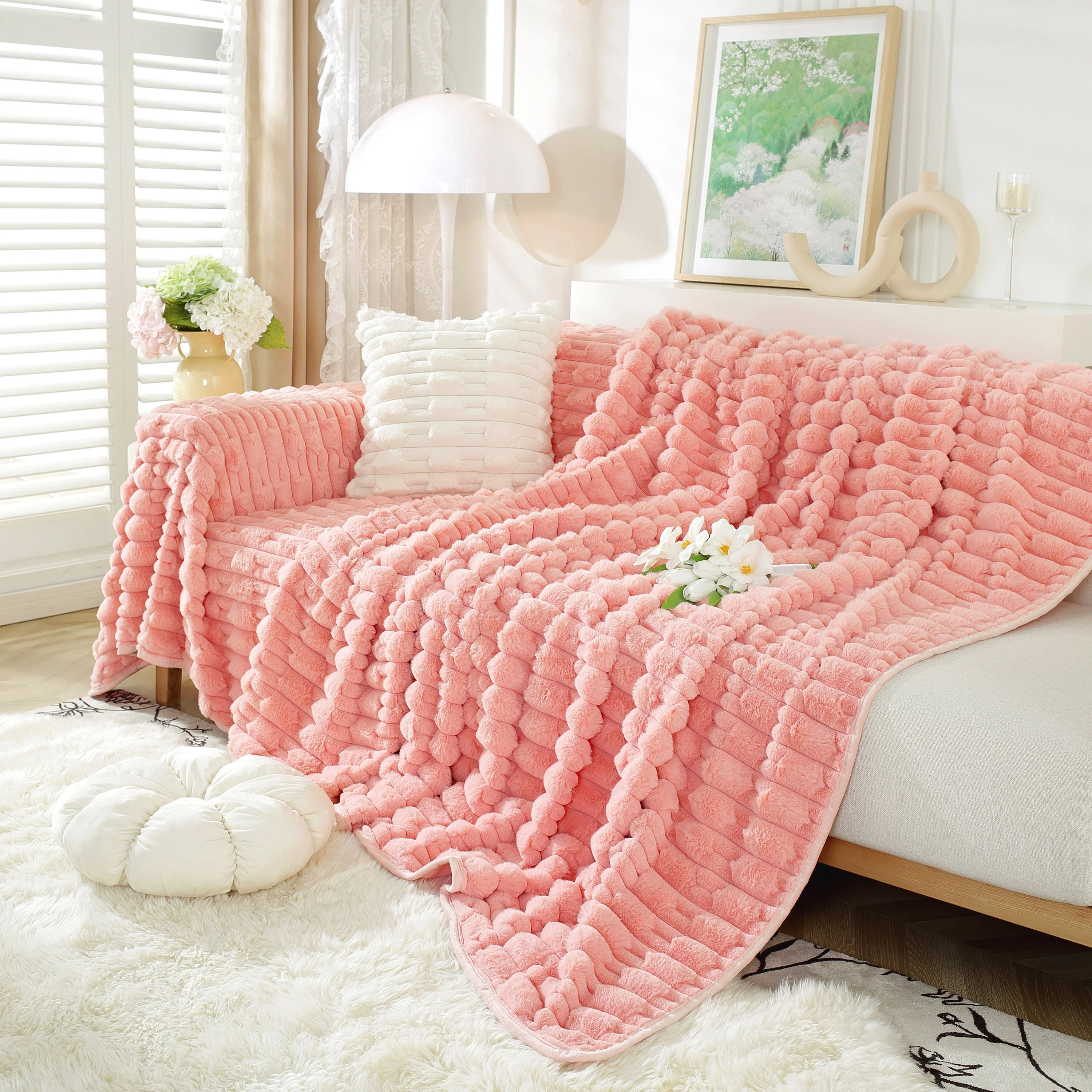 Fluffy Faux Fur Couch Cover Plush Sofa Throw, Warm & Stylish Sofa Protector - Image 33
