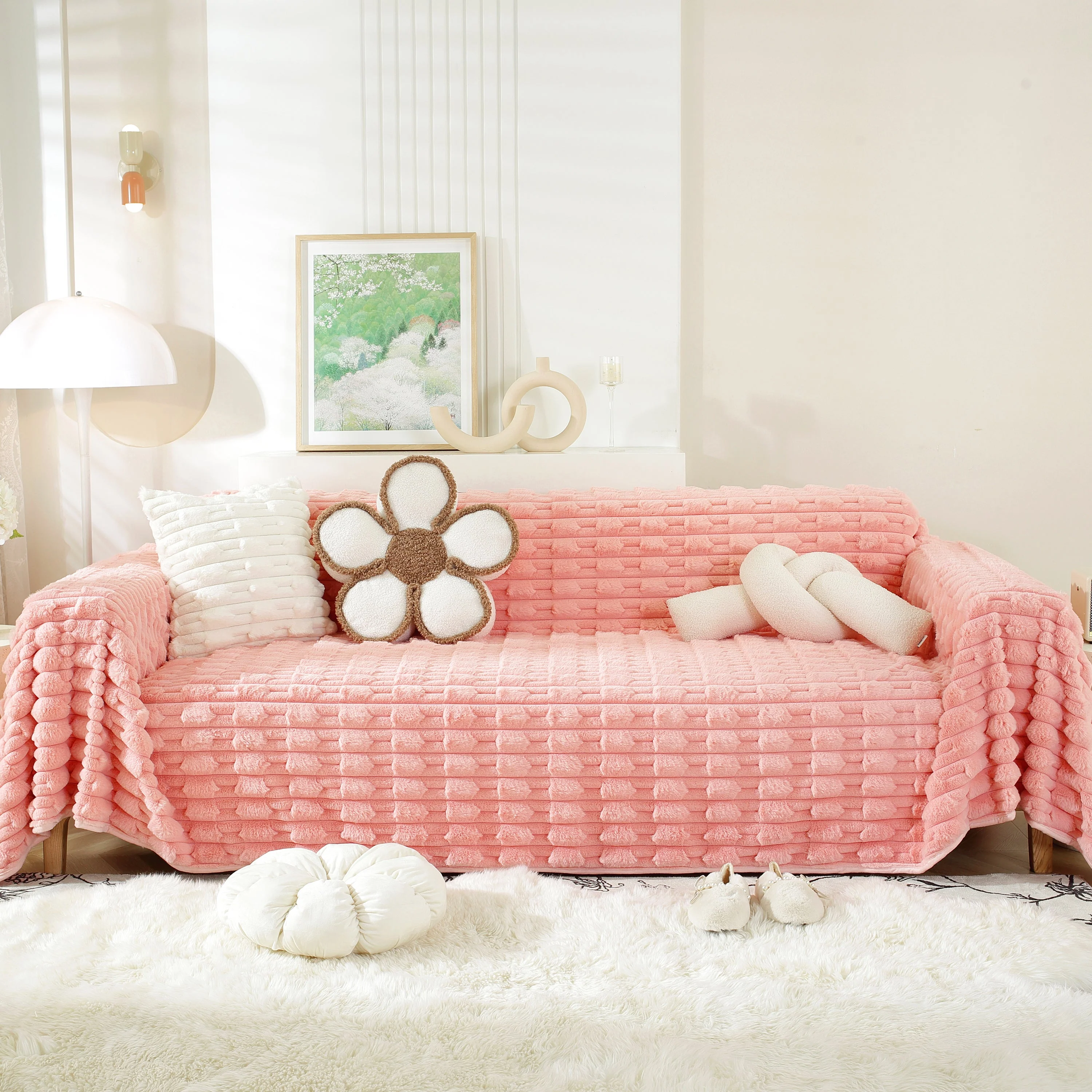 Fluffy Faux Fur Couch Cover Plush Sofa Throw, Warm & Stylish Sofa Protector - Image 36