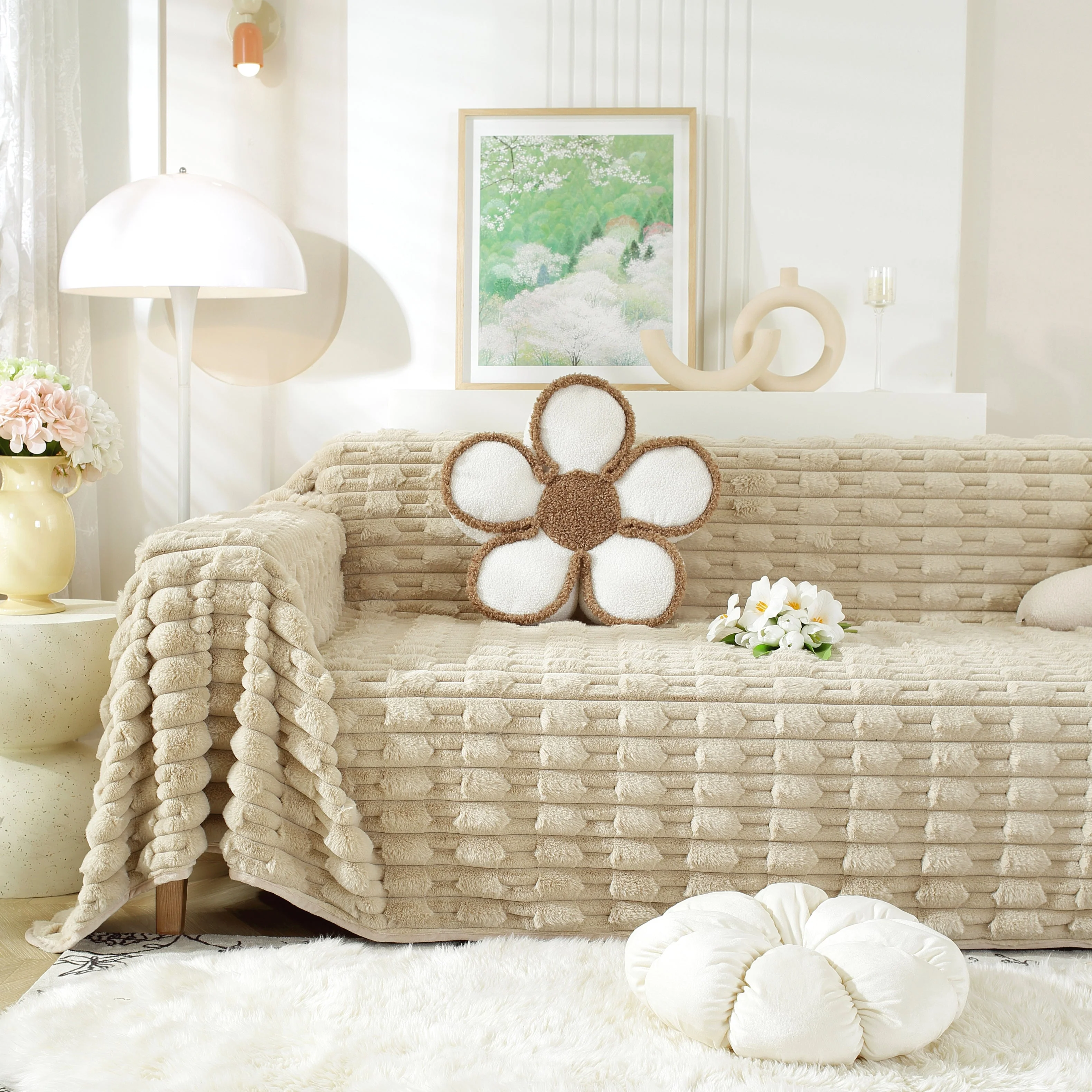 Fluffy Faux Fur Couch Cover Plush Sofa Throw, Warm & Stylish Sofa Protector - Image 4