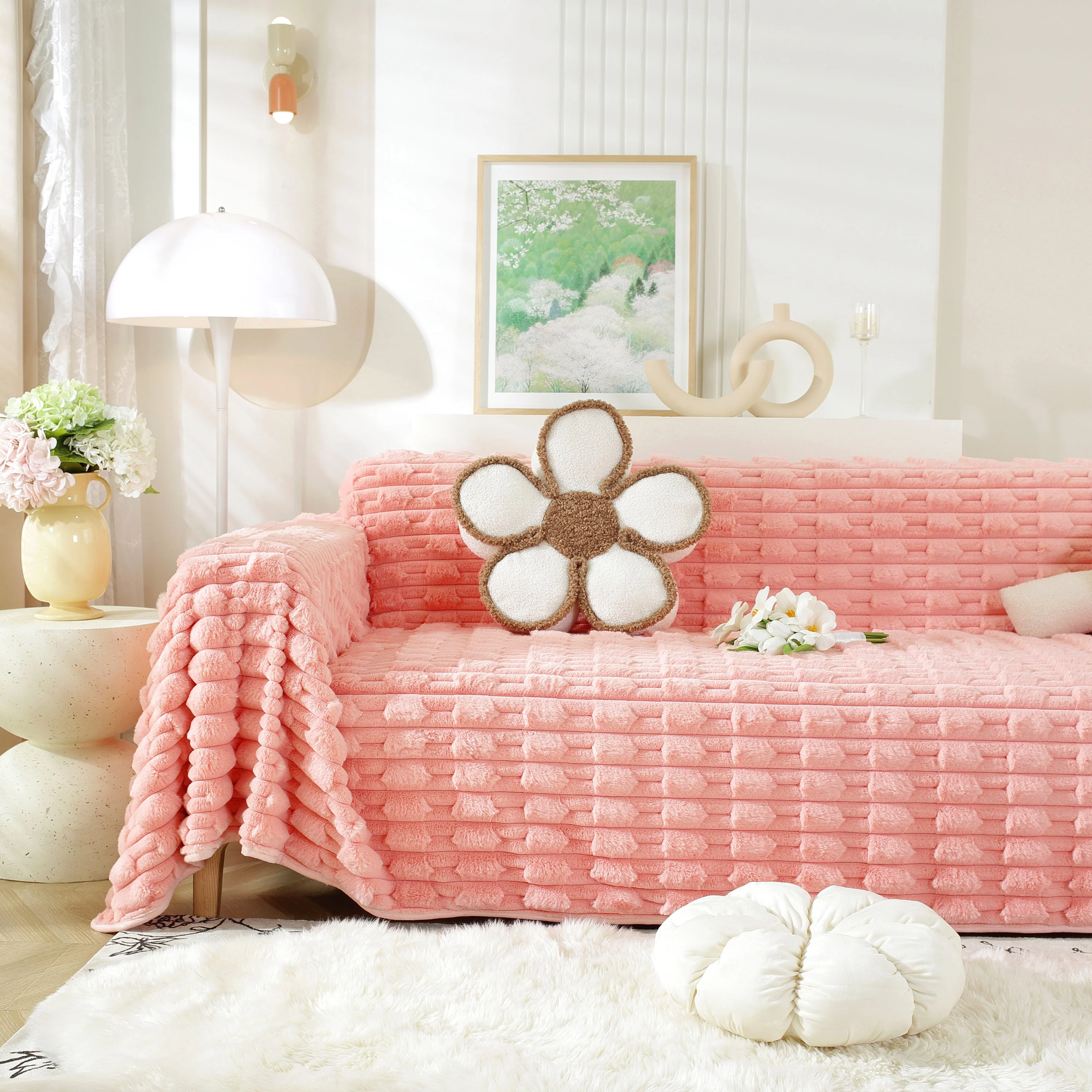 Fluffy Faux Fur Couch Cover Plush Sofa Throw, Warm & Stylish Sofa Protector - Image 46