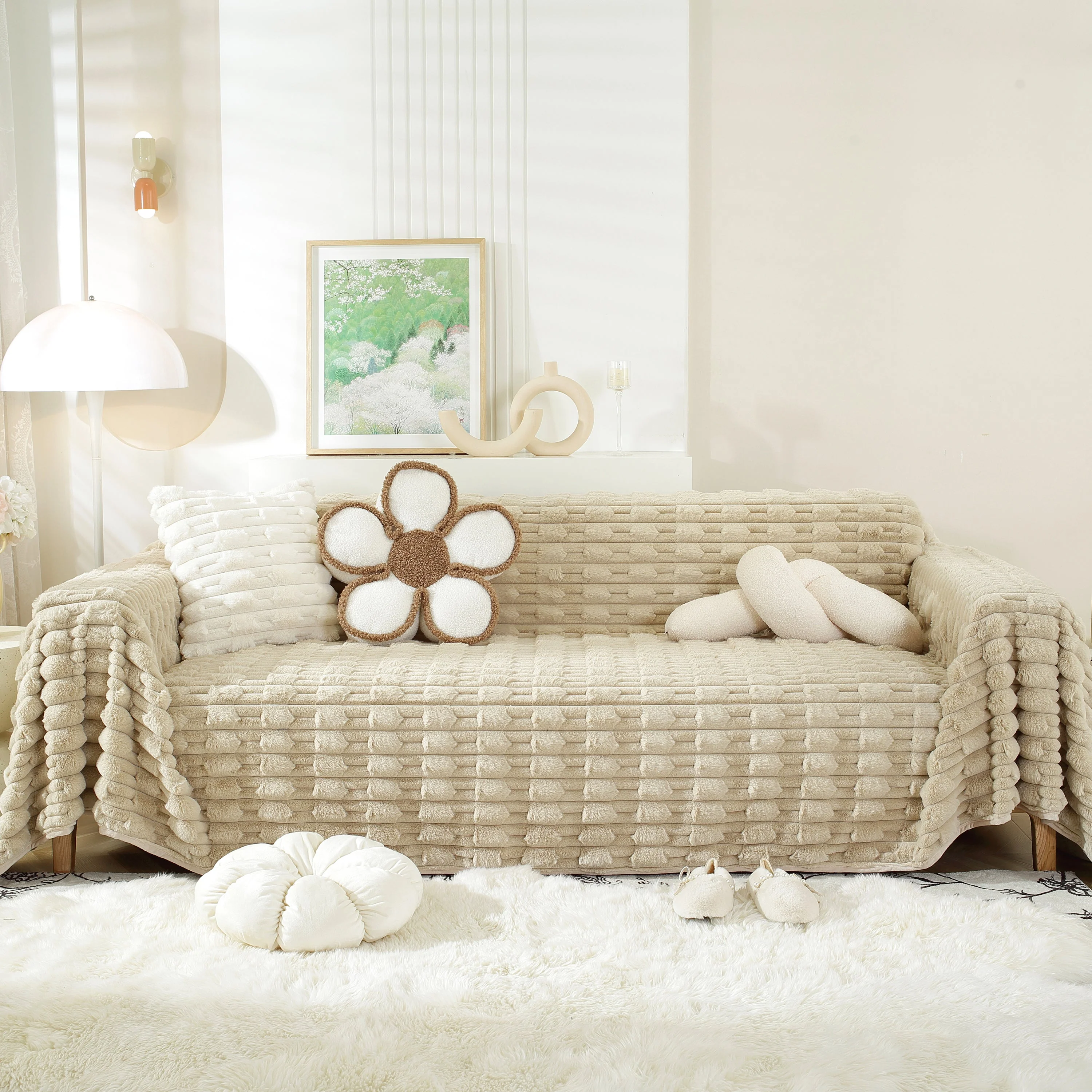 Fluffy Faux Fur Couch Cover Plush Sofa Throw, Warm & Stylish Sofa Protector - Image 5
