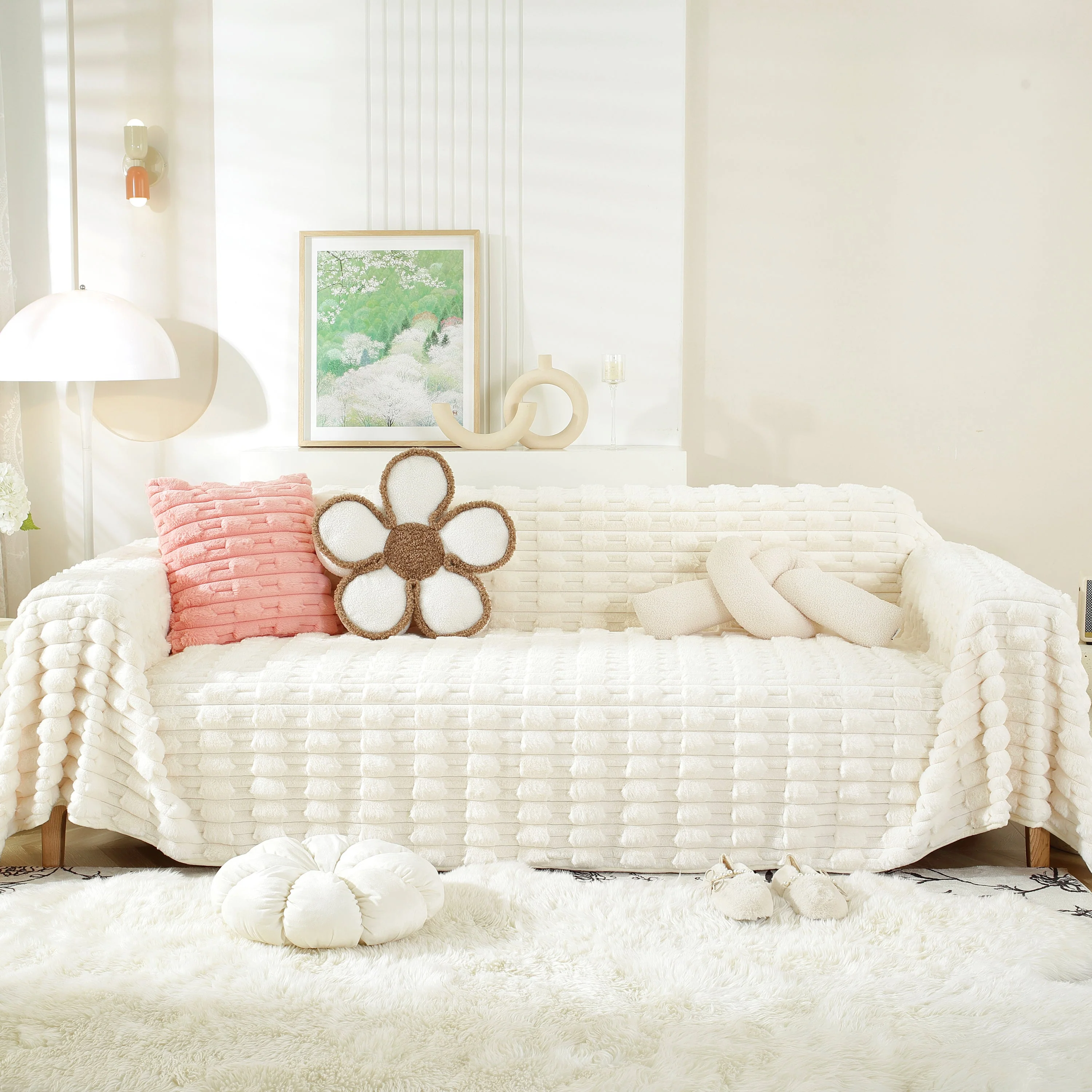 Fluffy Faux Fur Couch Cover Plush Sofa Throw, Warm & Stylish Sofa Protector - Image 51