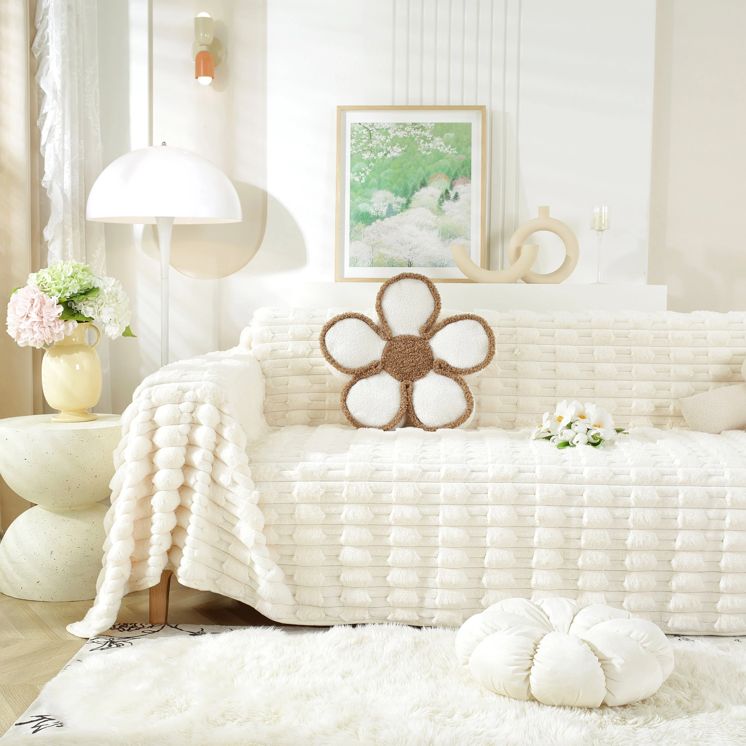Fluffy Faux Fur Couch Cover Plush Sofa Throw, Warm & Stylish Sofa Protector - Image 61