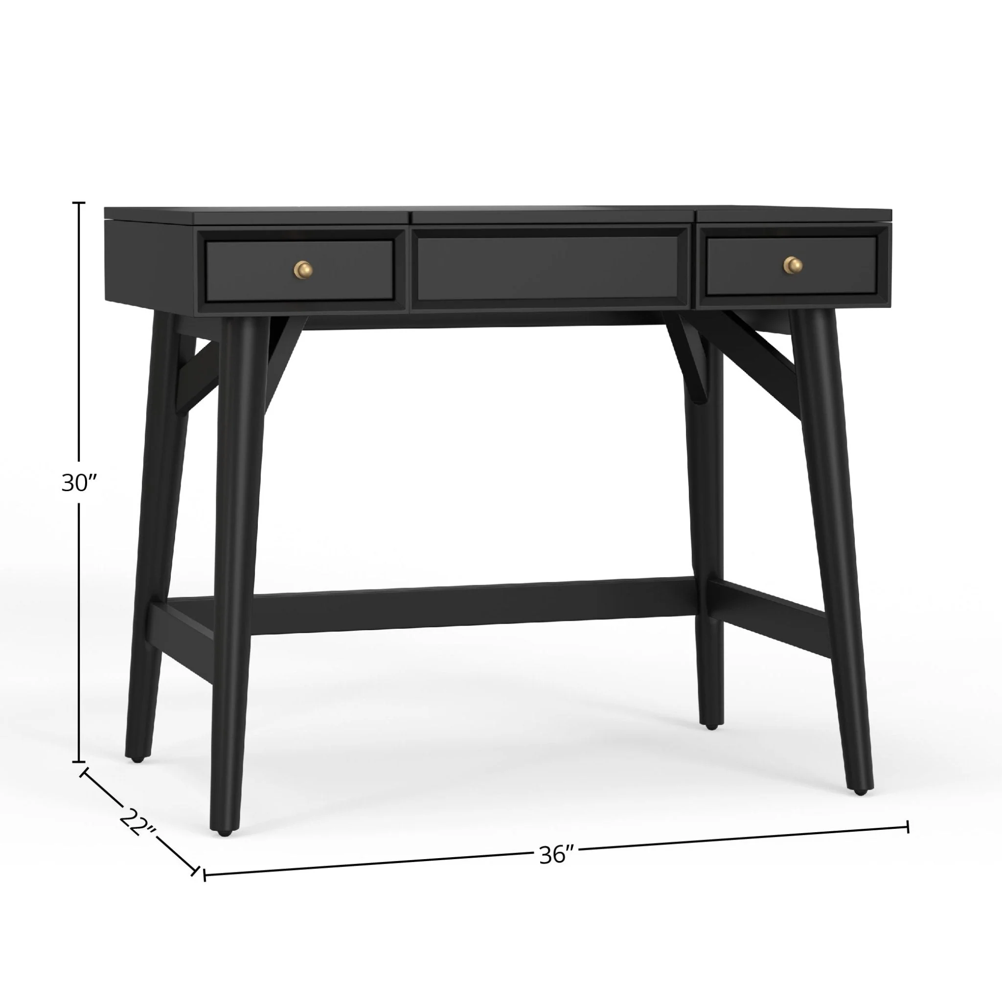 Flynn Bedroom Vanity, Black - Image 6
