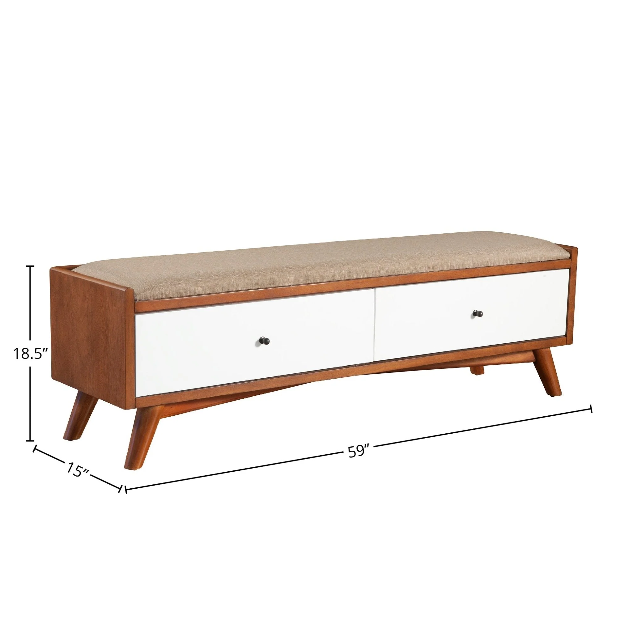 Flynn Bench, Chestnut/White - Image 6