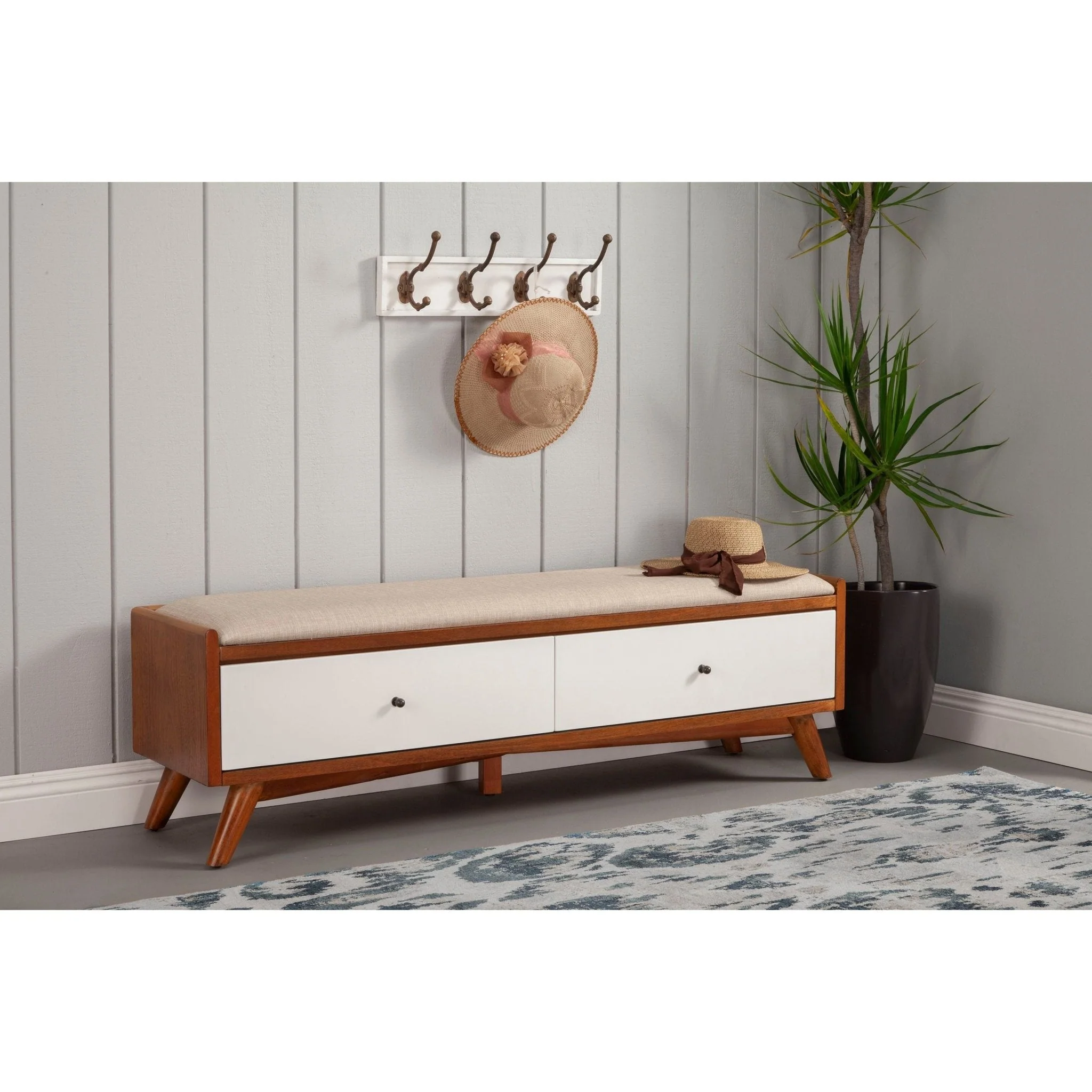 Flynn Bench, Chestnut/White - Image 7