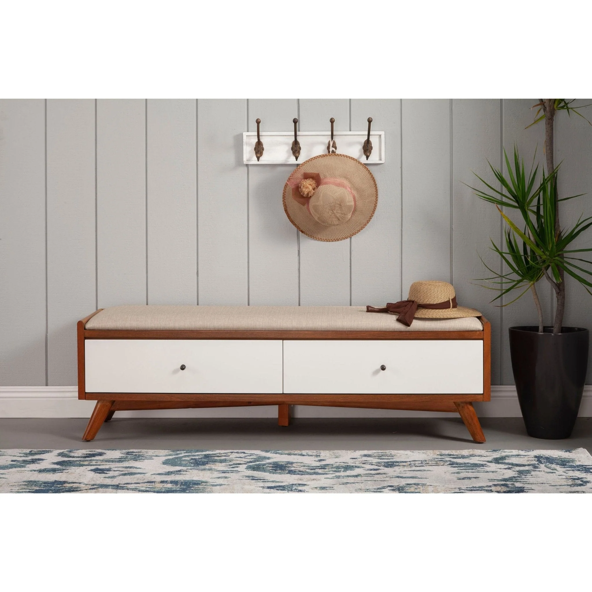 Flynn Bench, Chestnut/White - Image 8