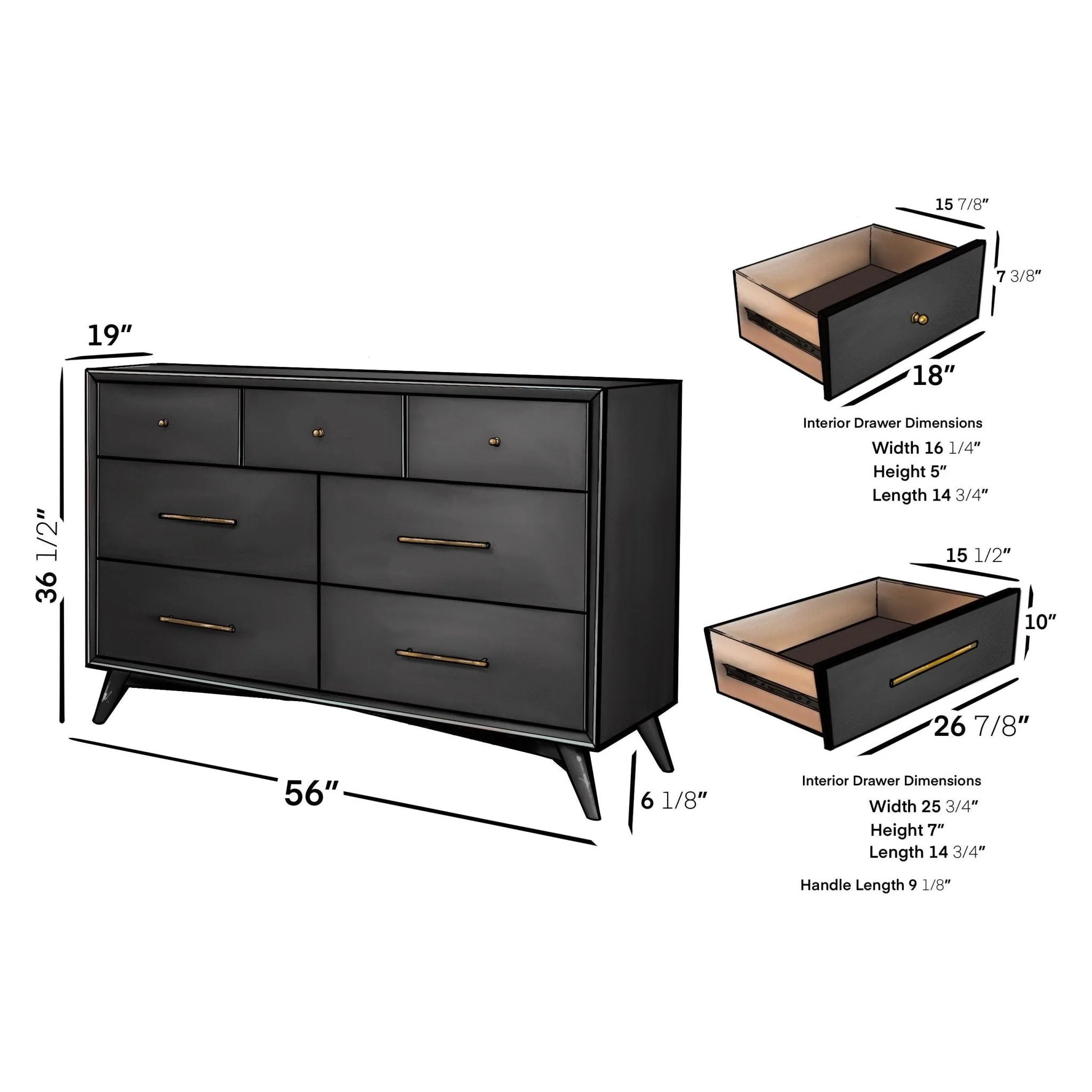 Flynn Dresser, Black - Image 12