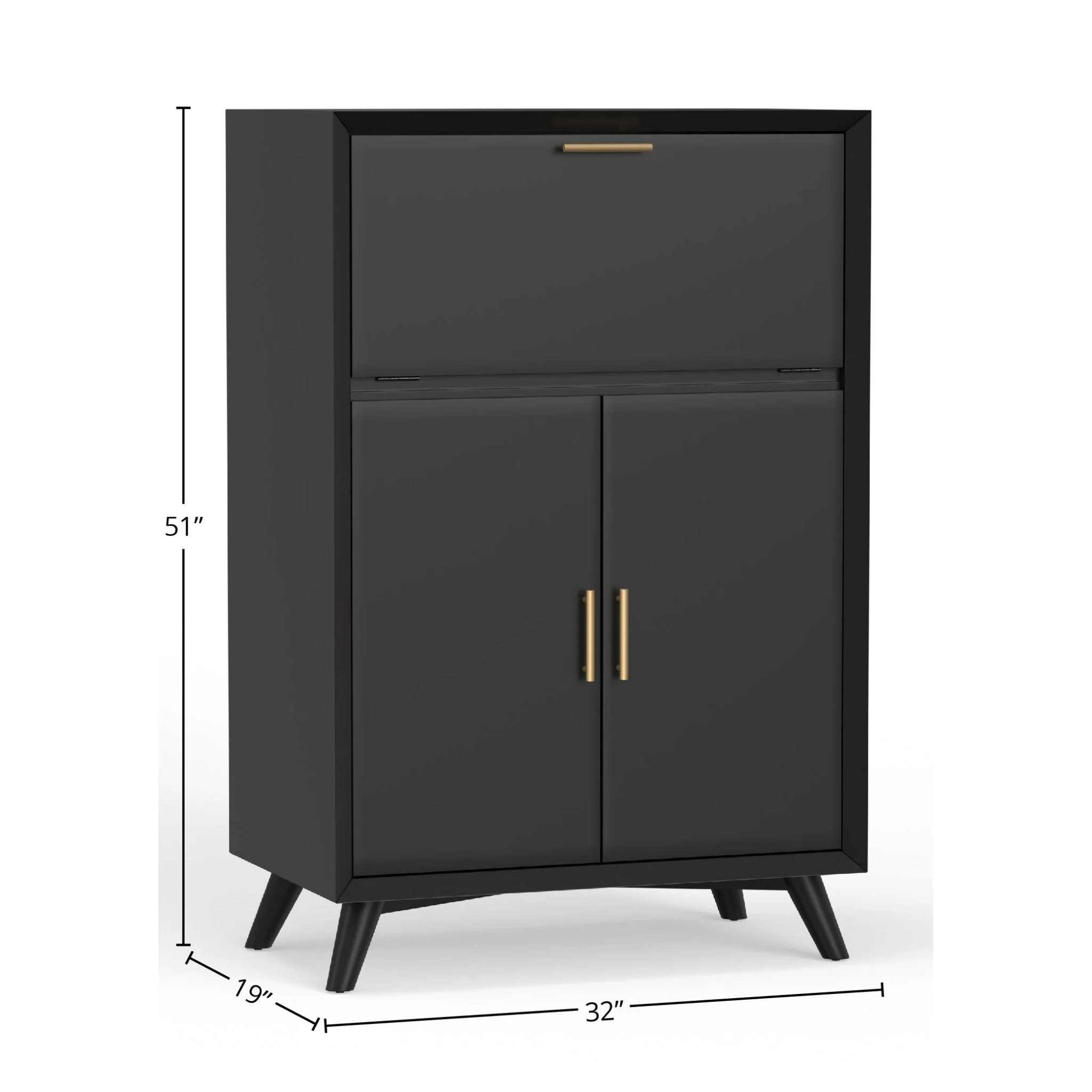 Flynn Large Bar Cabinet, Black - Image 7