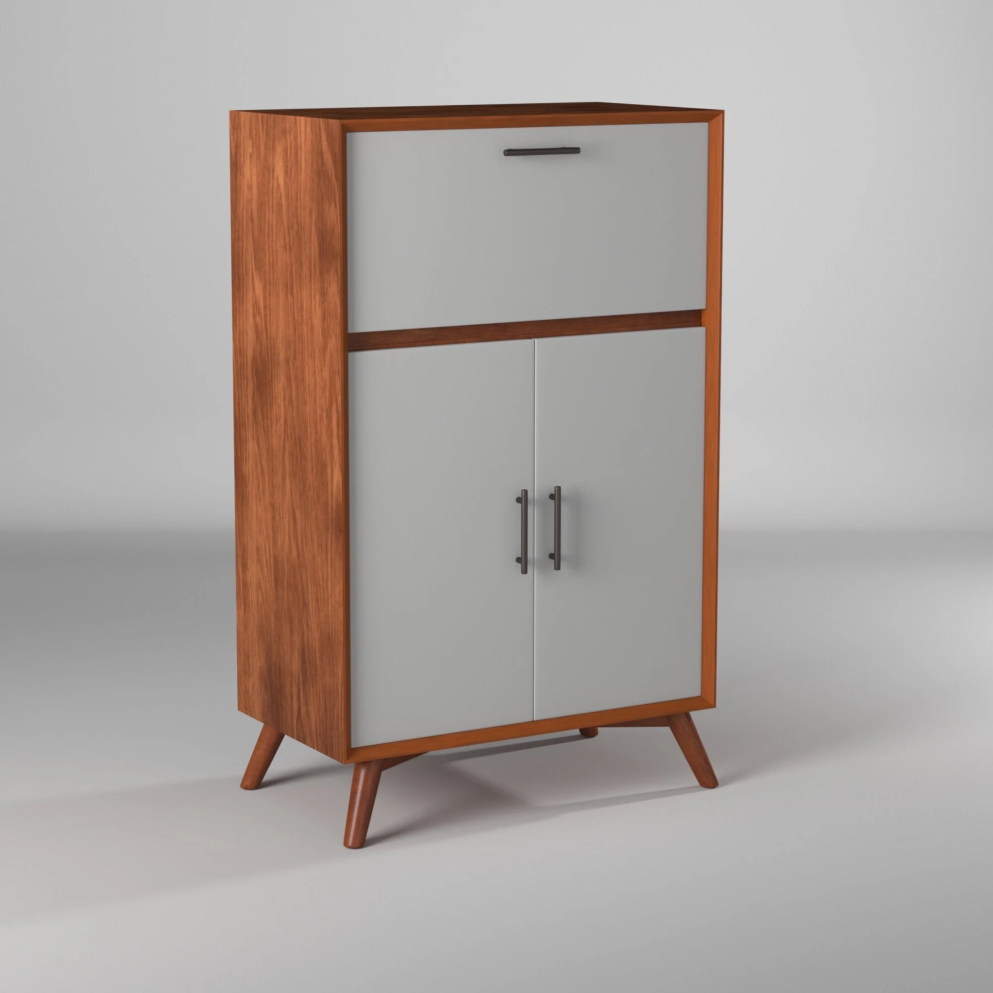 Flynn Large Bar Cabinet, Chestnut/White - Image 2