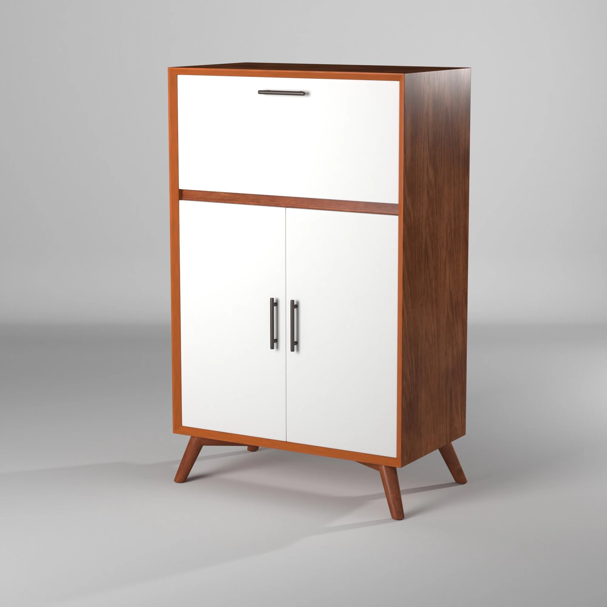 Flynn Large Bar Cabinet, Chestnut/White - Image 4