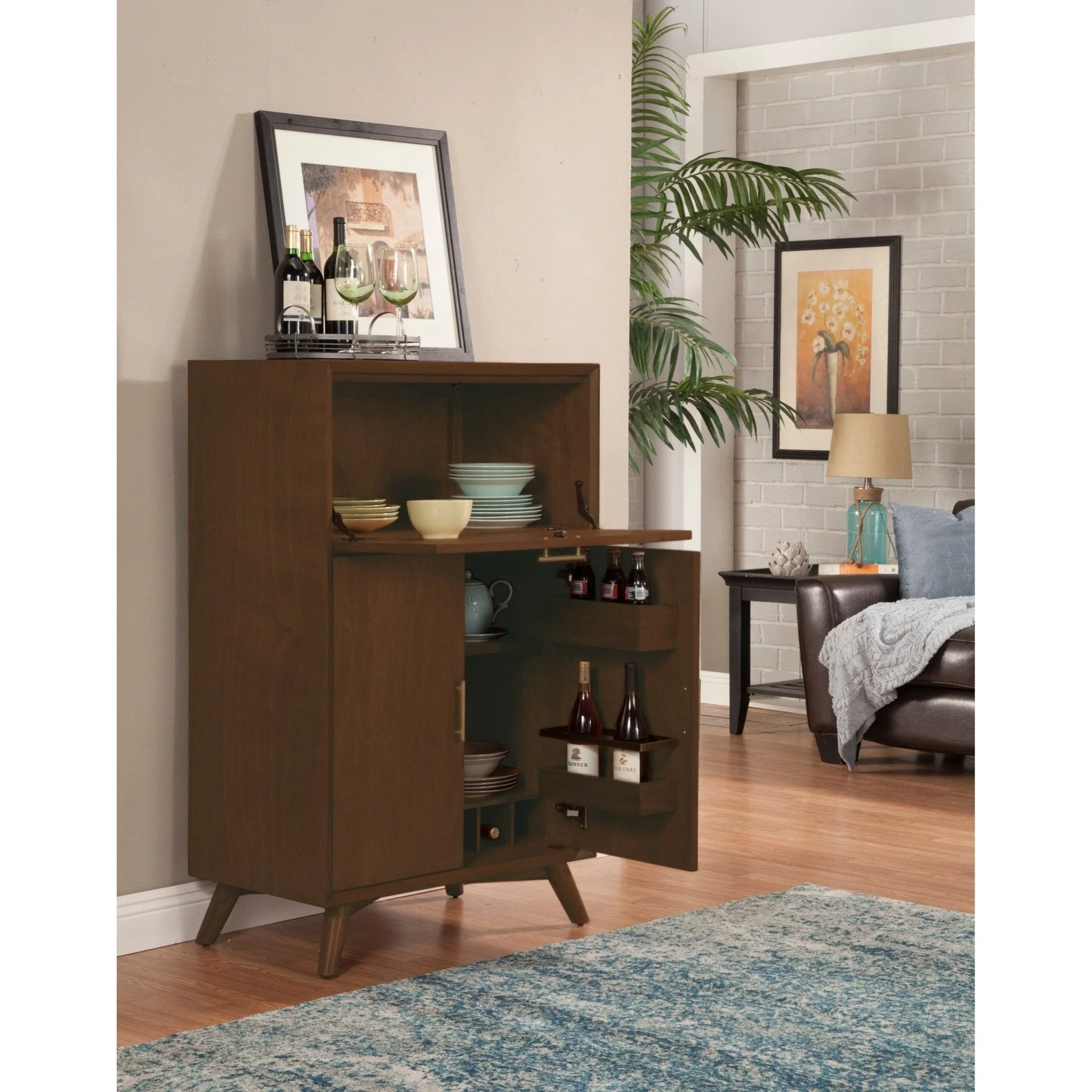 Flynn Large Bar Cabinet, Walnut - Image 3