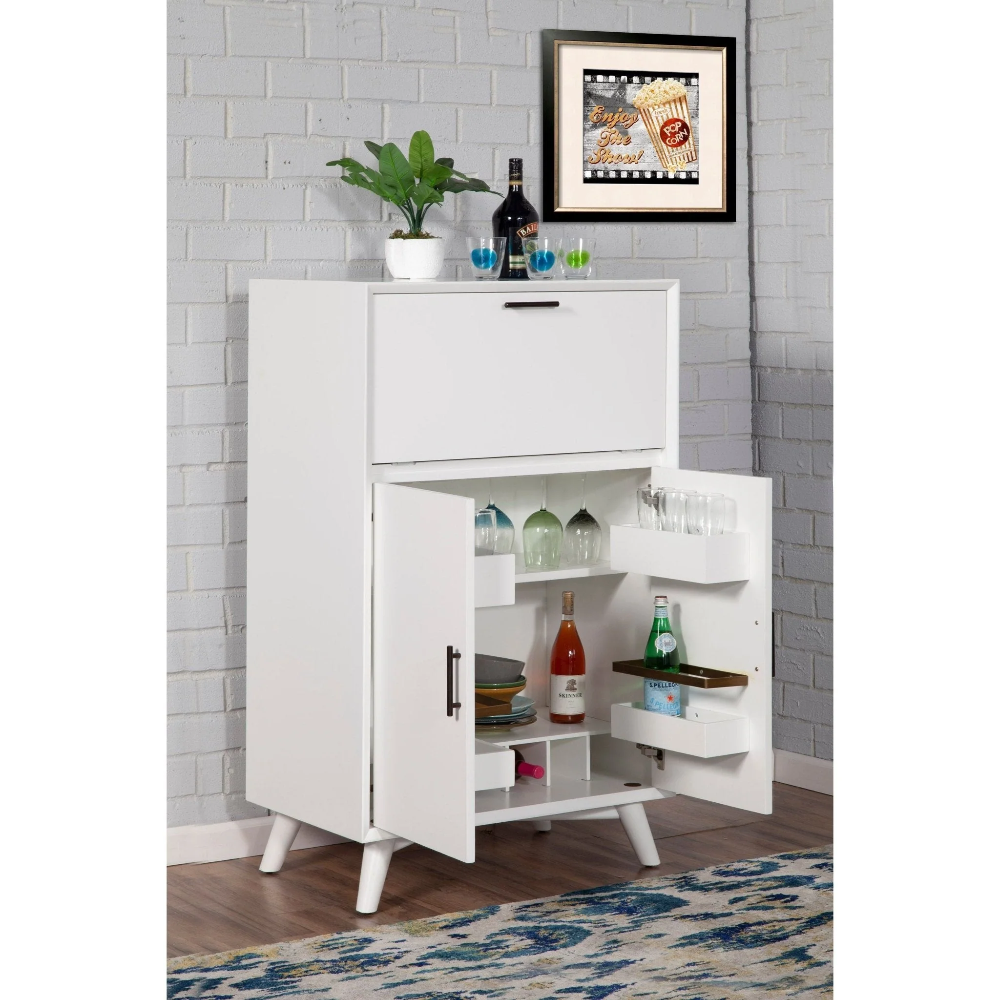 Flynn Large Bar Cabinet, White - Image 3