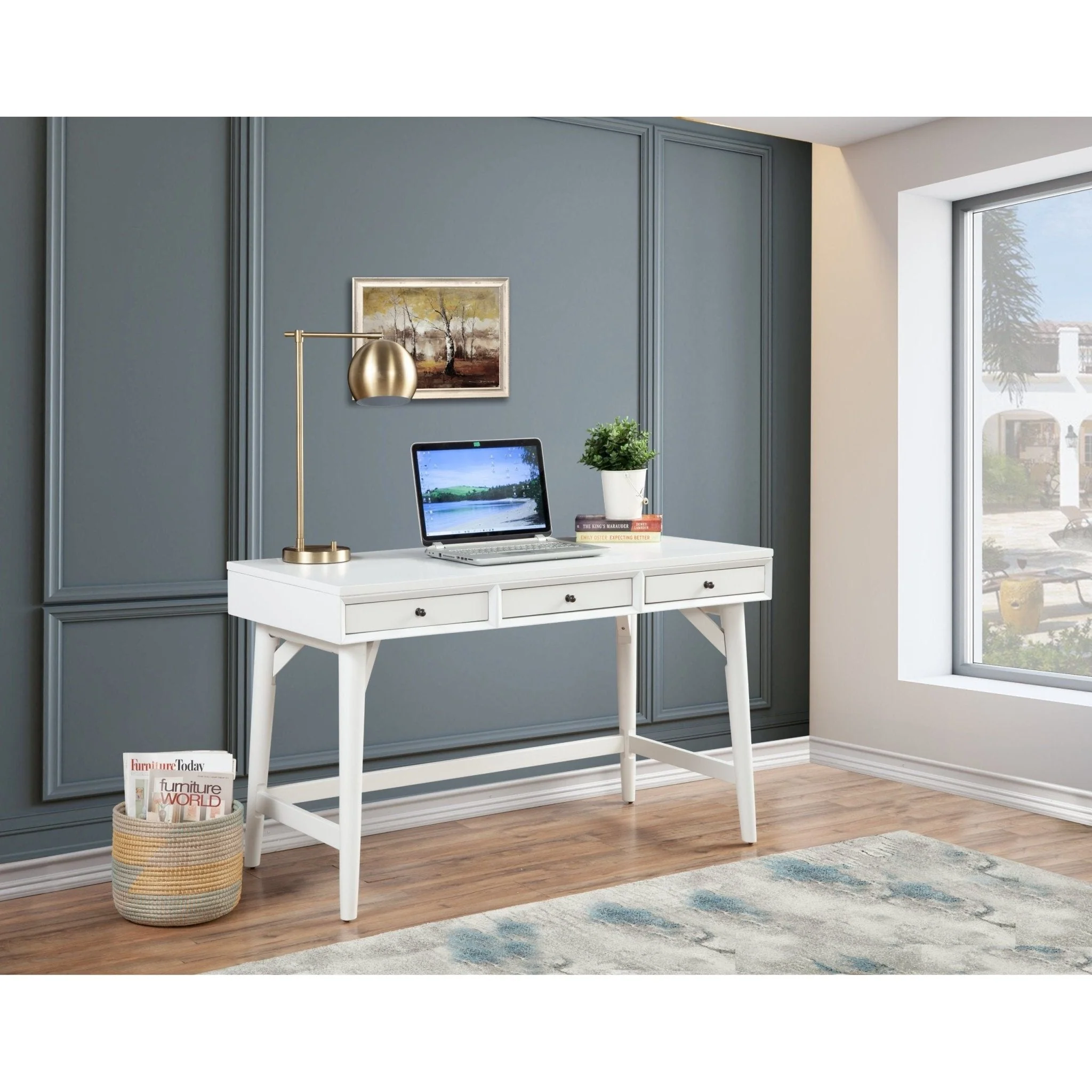 Flynn Large Desk, White - Image 3