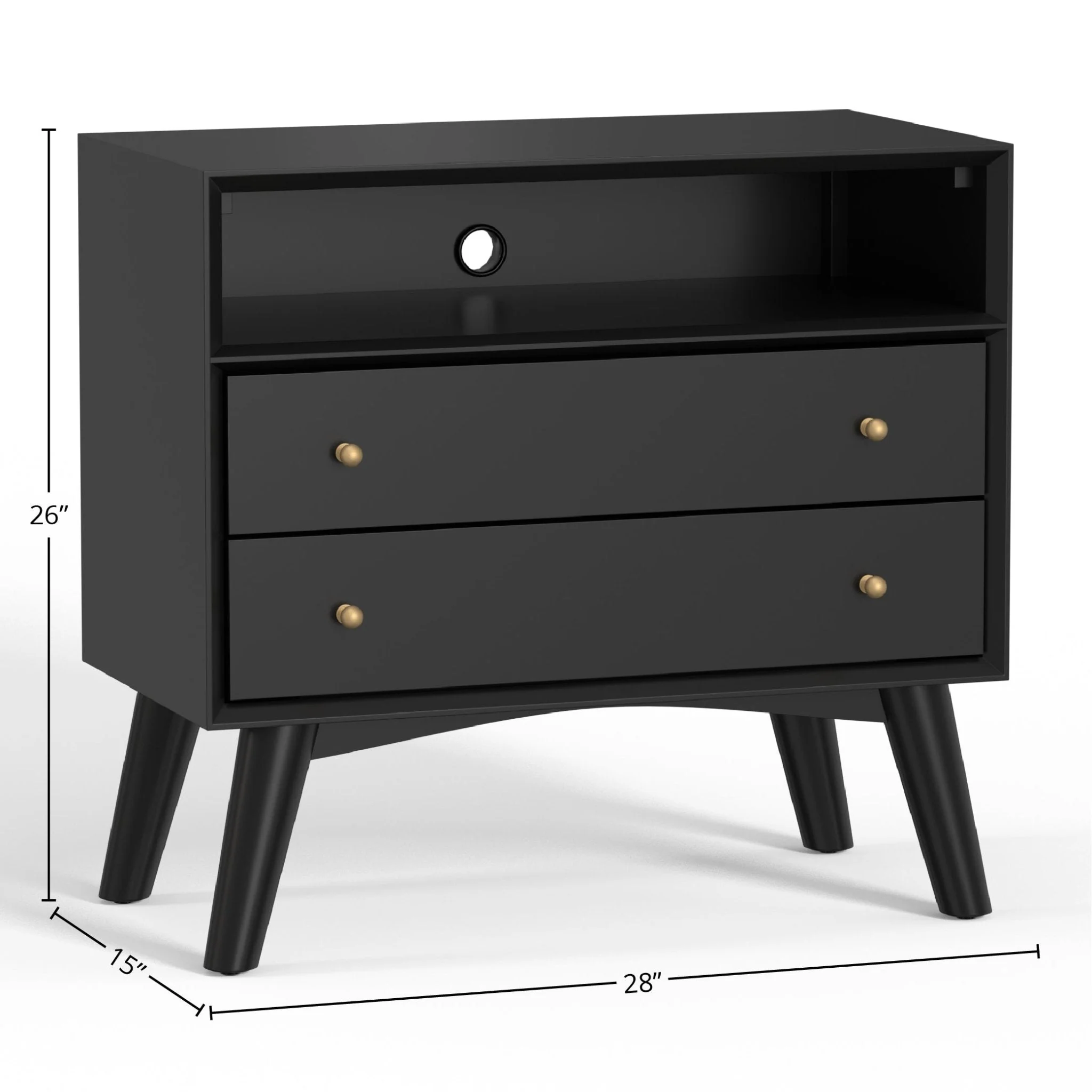 Flynn Large Nightstand, Black - Image 7