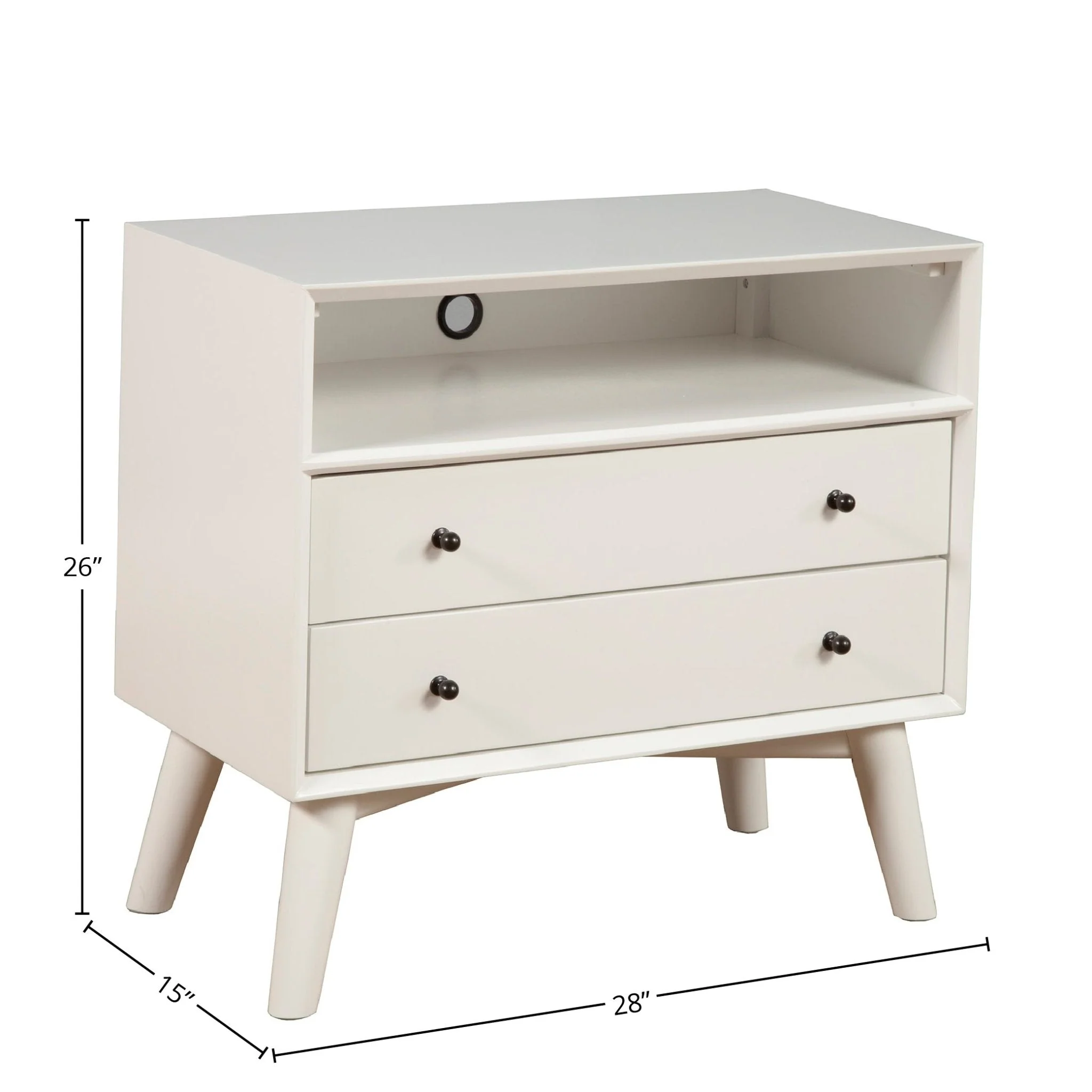 Flynn Large Nightstand, White - Image 9