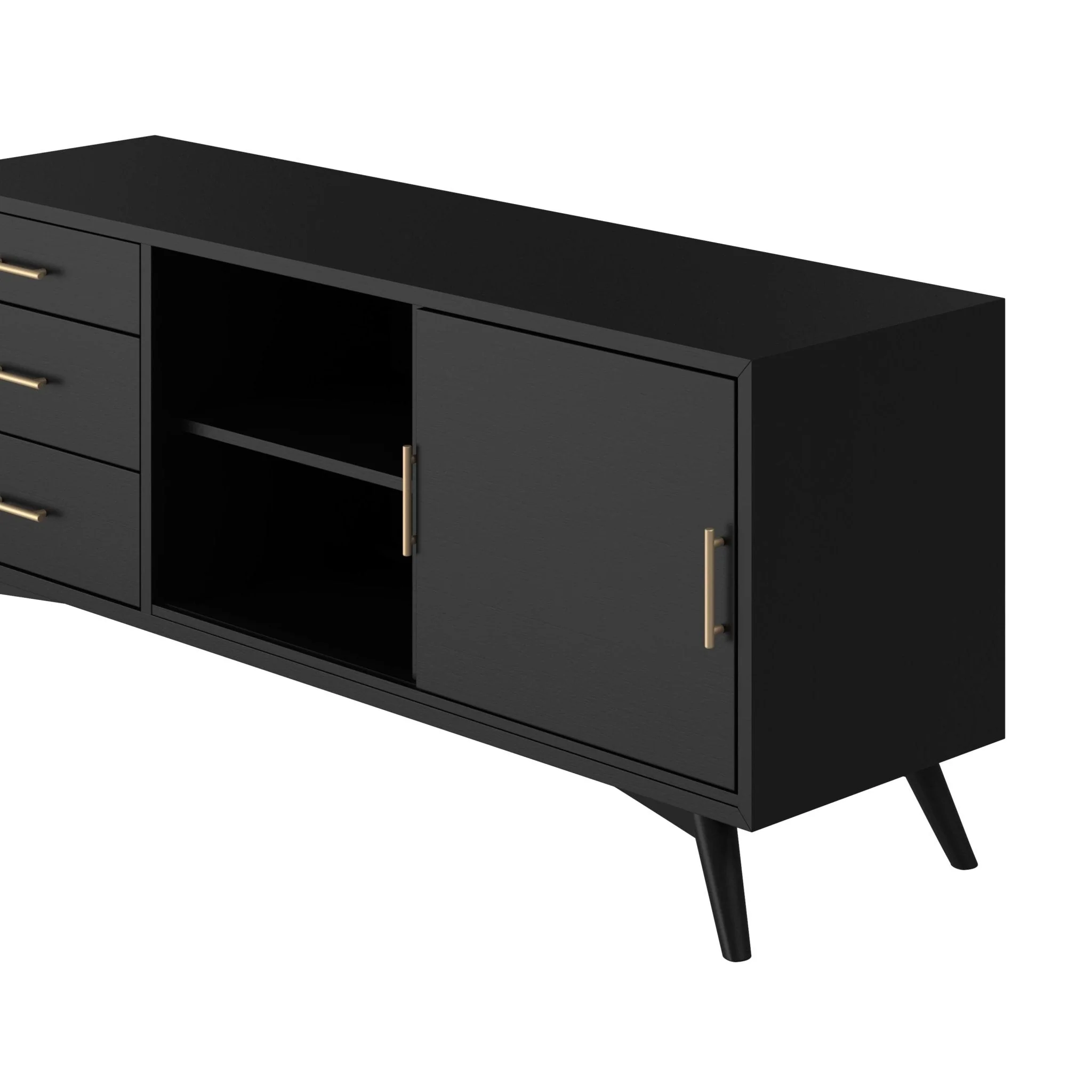 Flynn Large TV Console, Black - Image 4