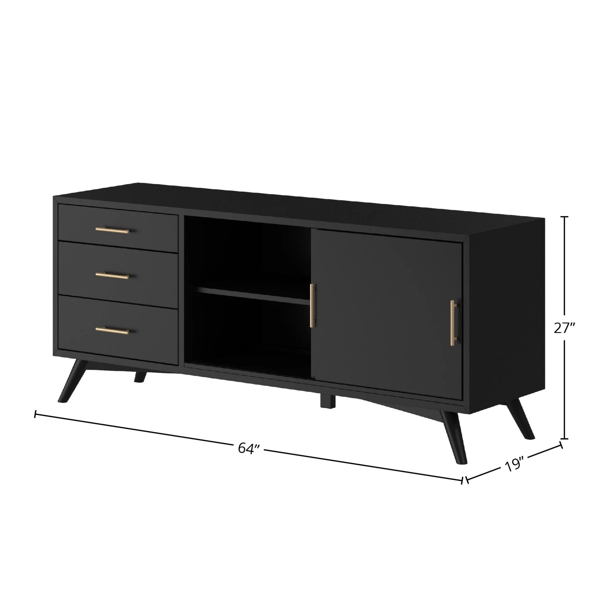 Flynn Large TV Console, Black - Image 9