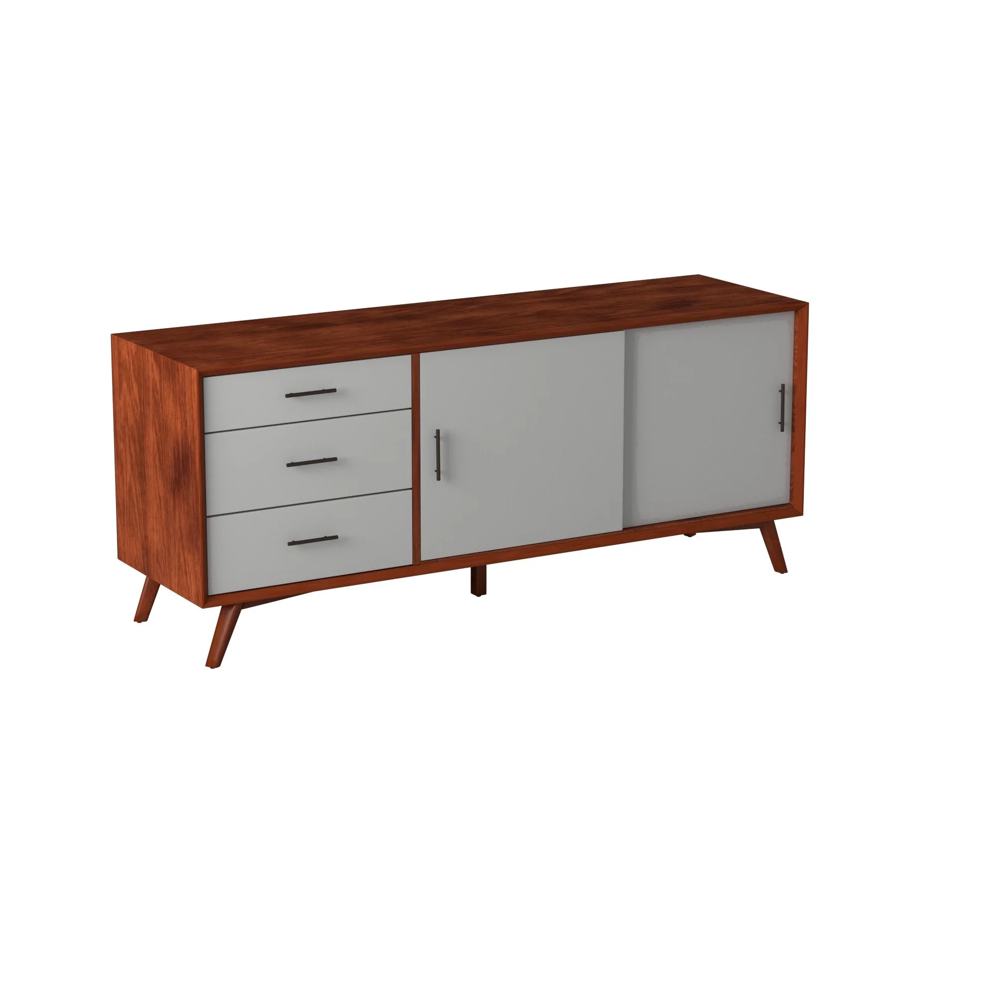 Flynn Large TV Console, Chestnut/White - Image 5