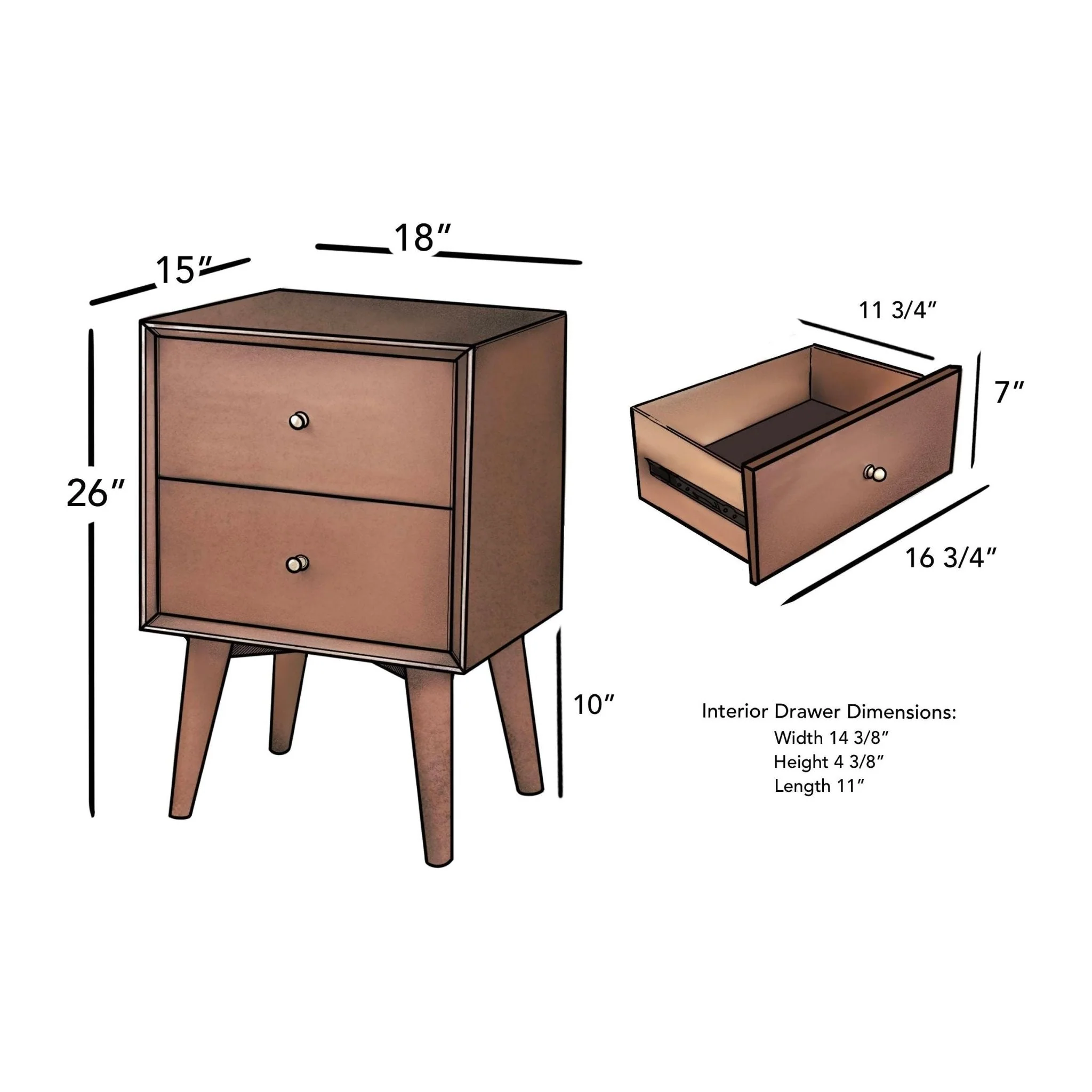 Flynn Nightstand, Chestnut - Image 11