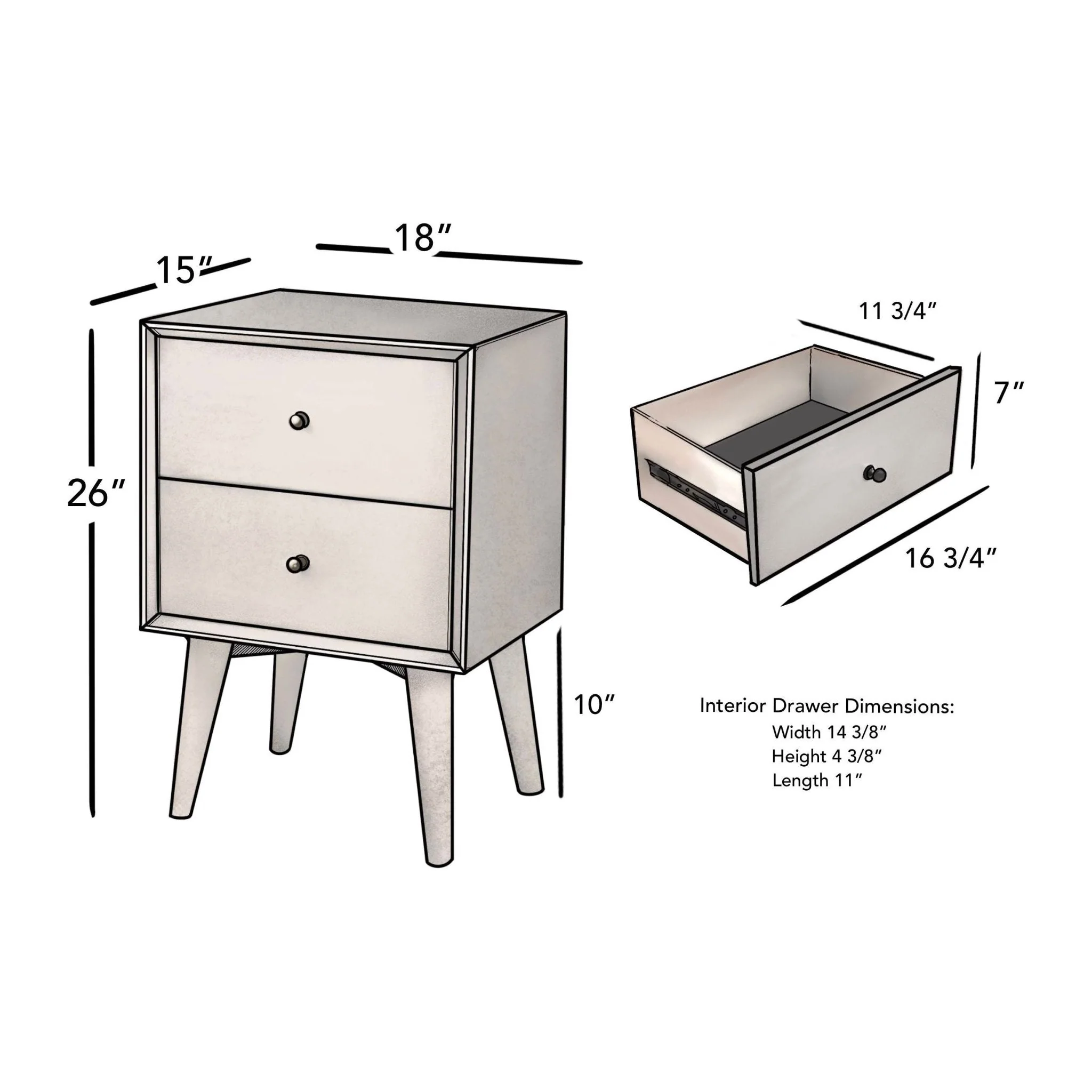 Flynn Nightstand, White - Image 8