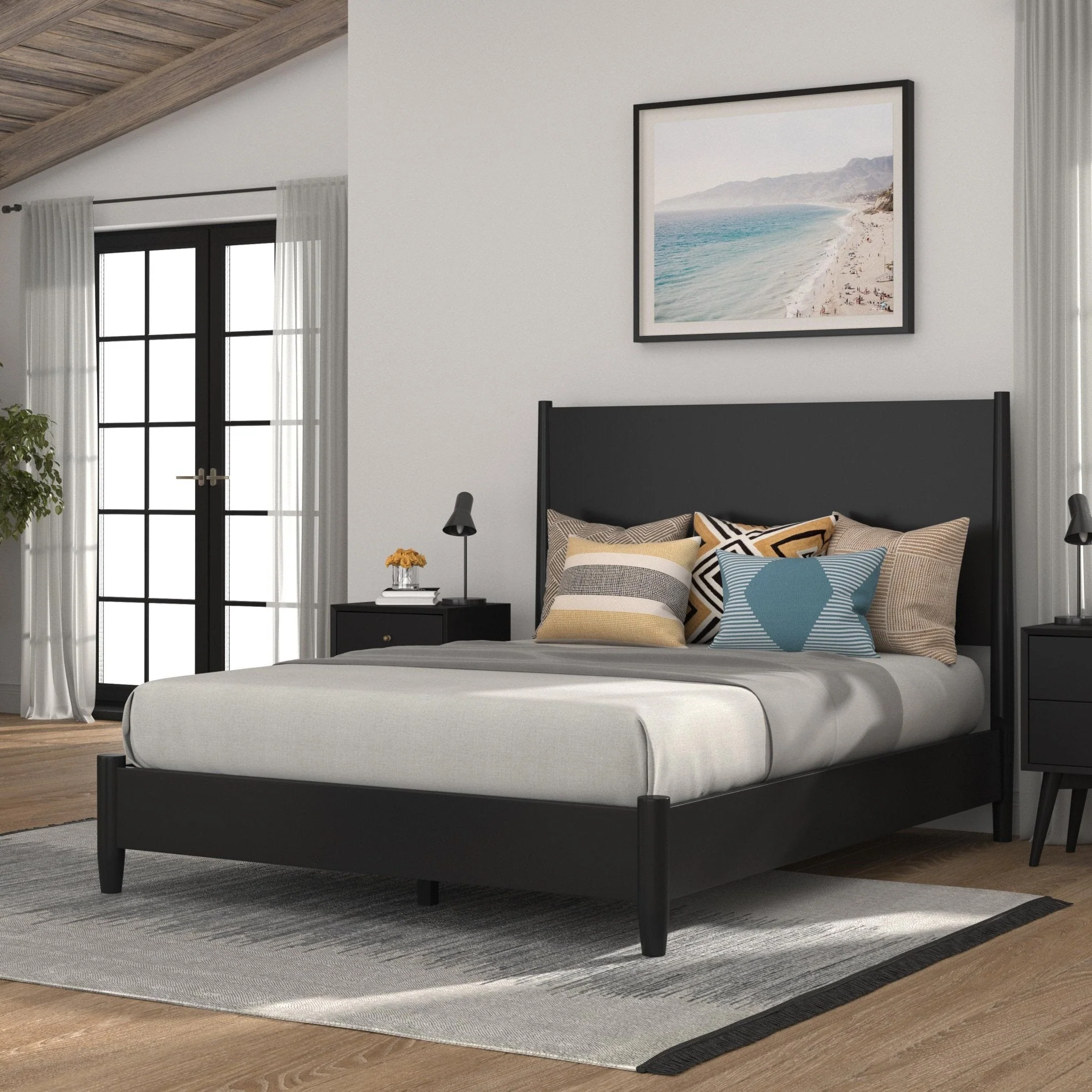 Flynn Panel Bed, Black - Image 2